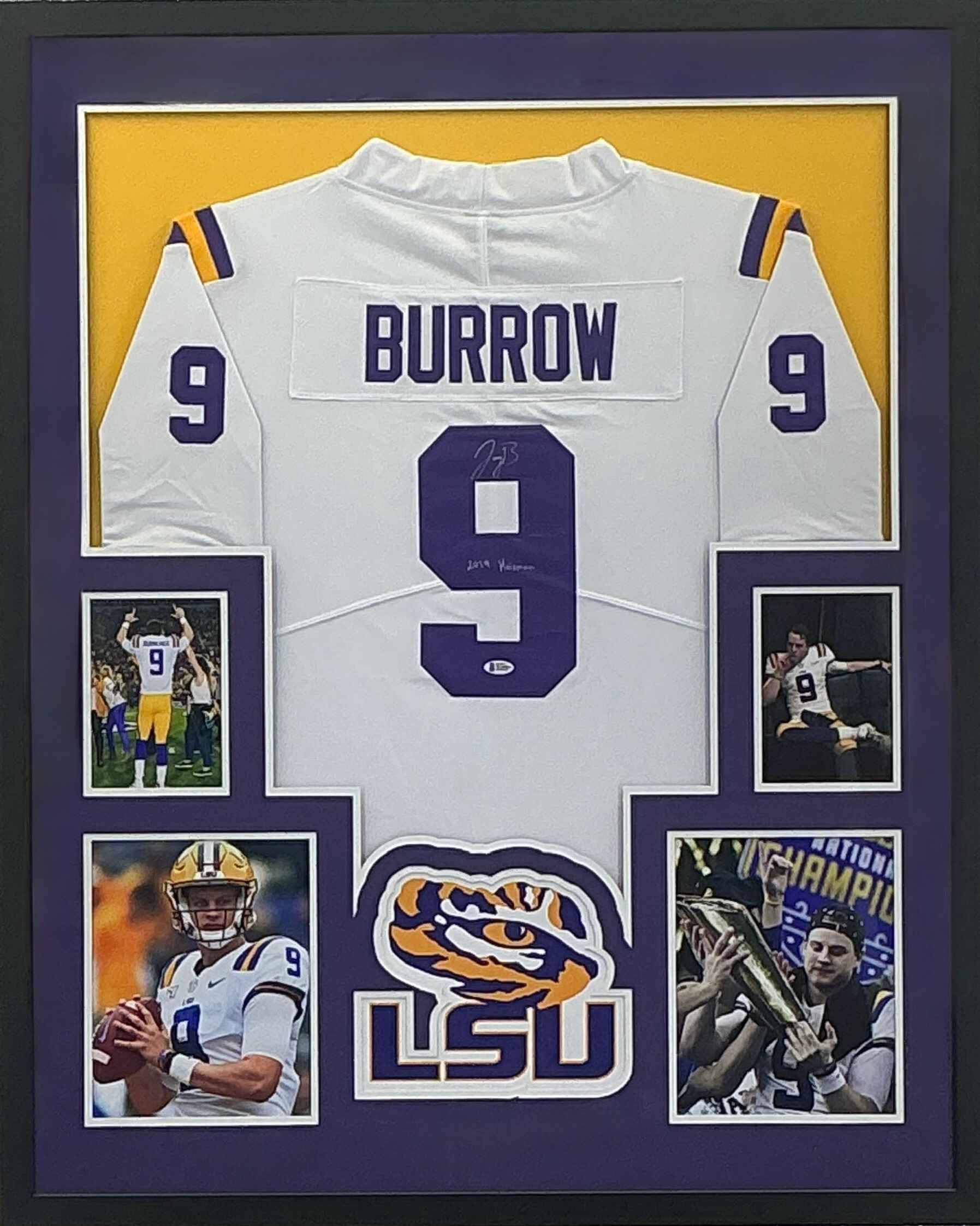 LSU Tigers Joe Burrow Signed Jersey Framed