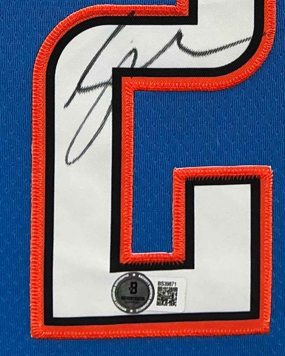 Oklahoma City Thunder Shai Gilgeous-Alexander Signed Jersey Framed