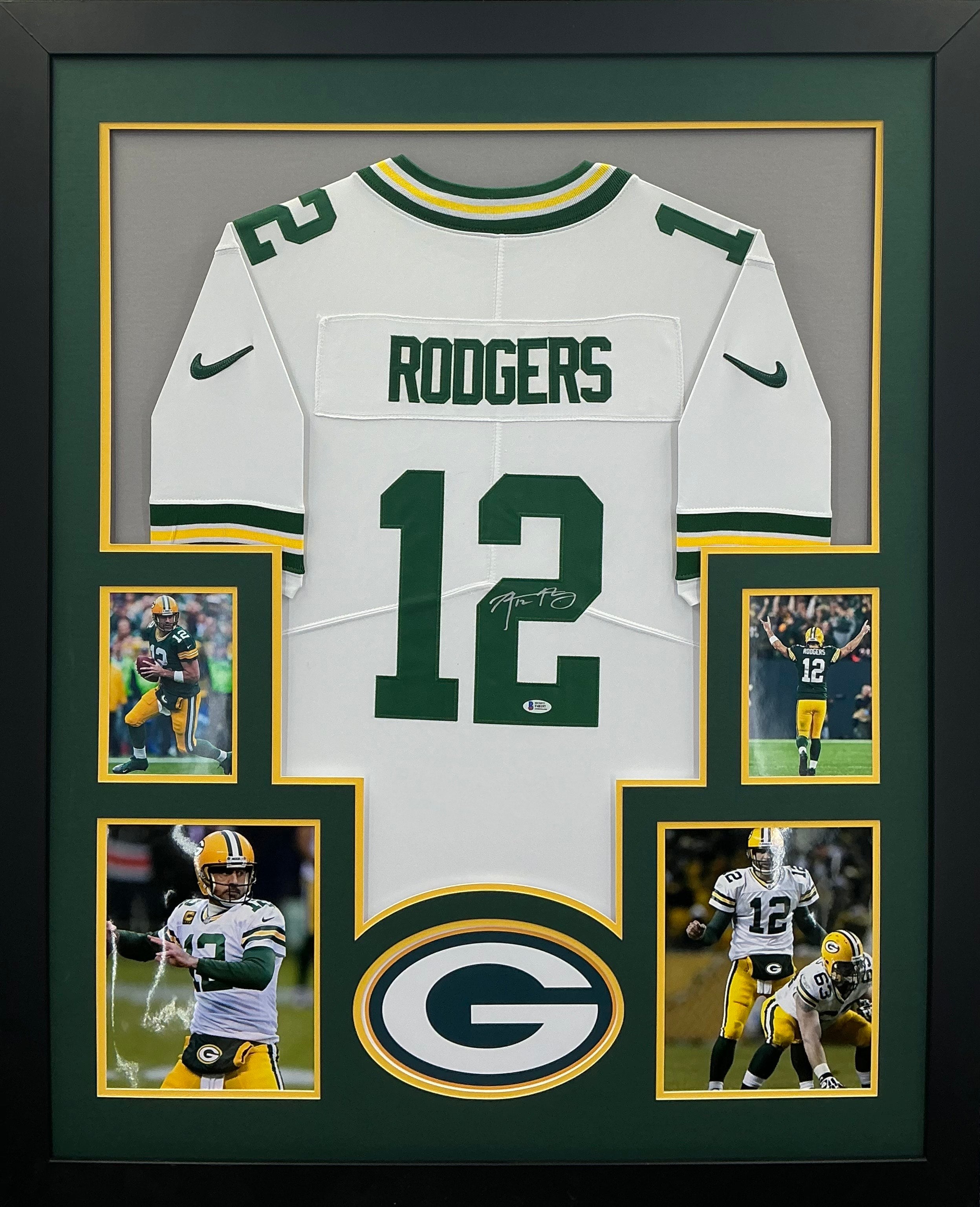 Green Bay Packers Aaron Rodgers Signed Jersey Framed