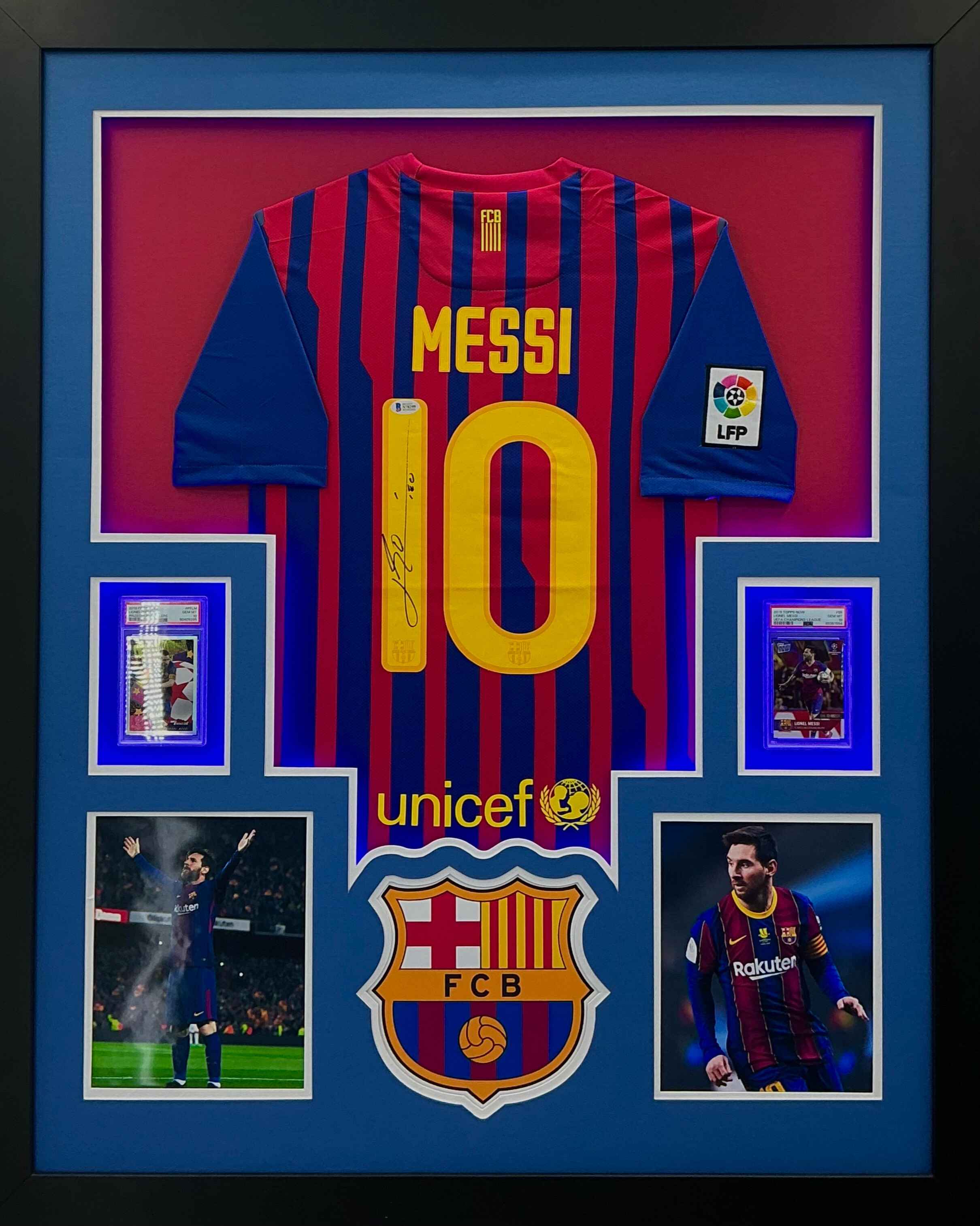 Barcelona Lionel Messi Signed Jersey Framed