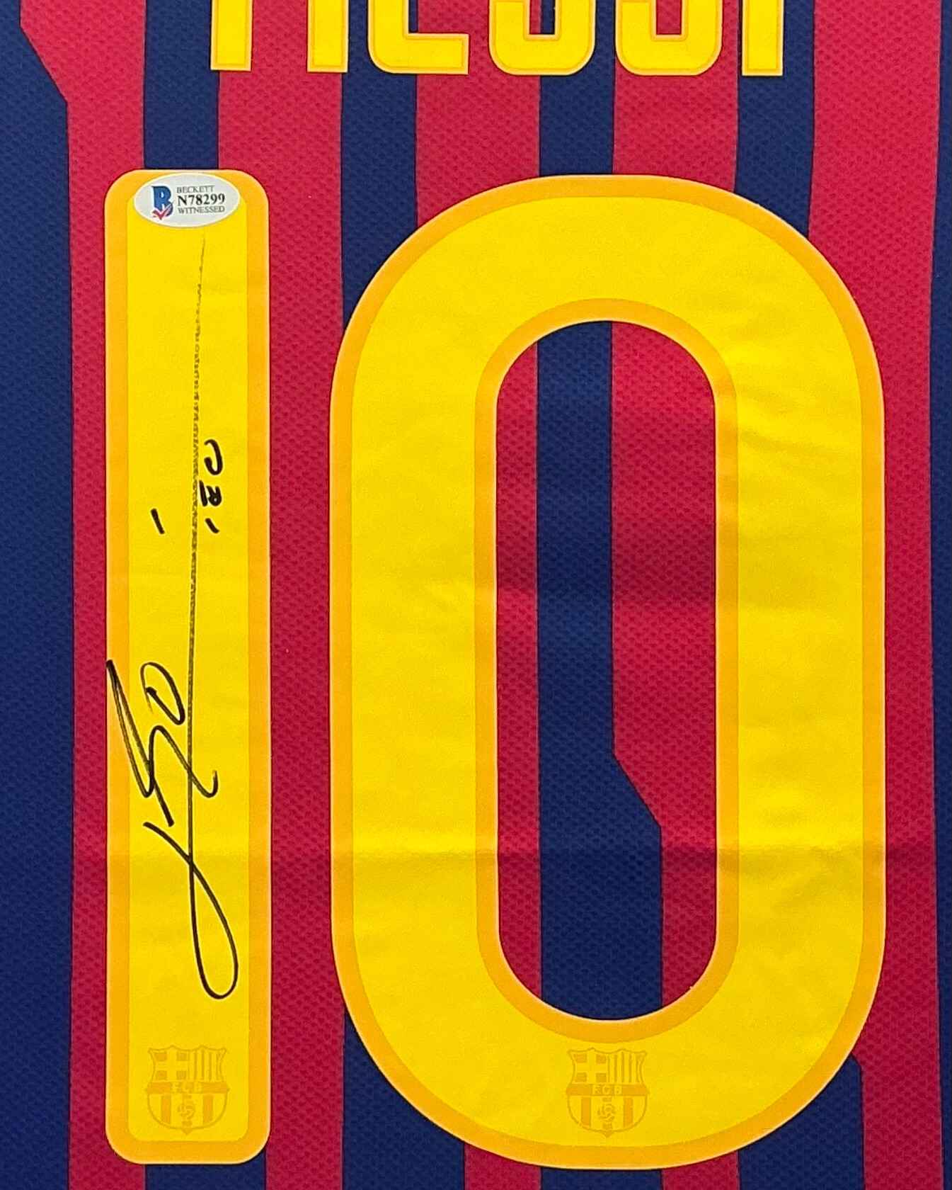 Barcelona Lionel Messi Signed Jersey Framed