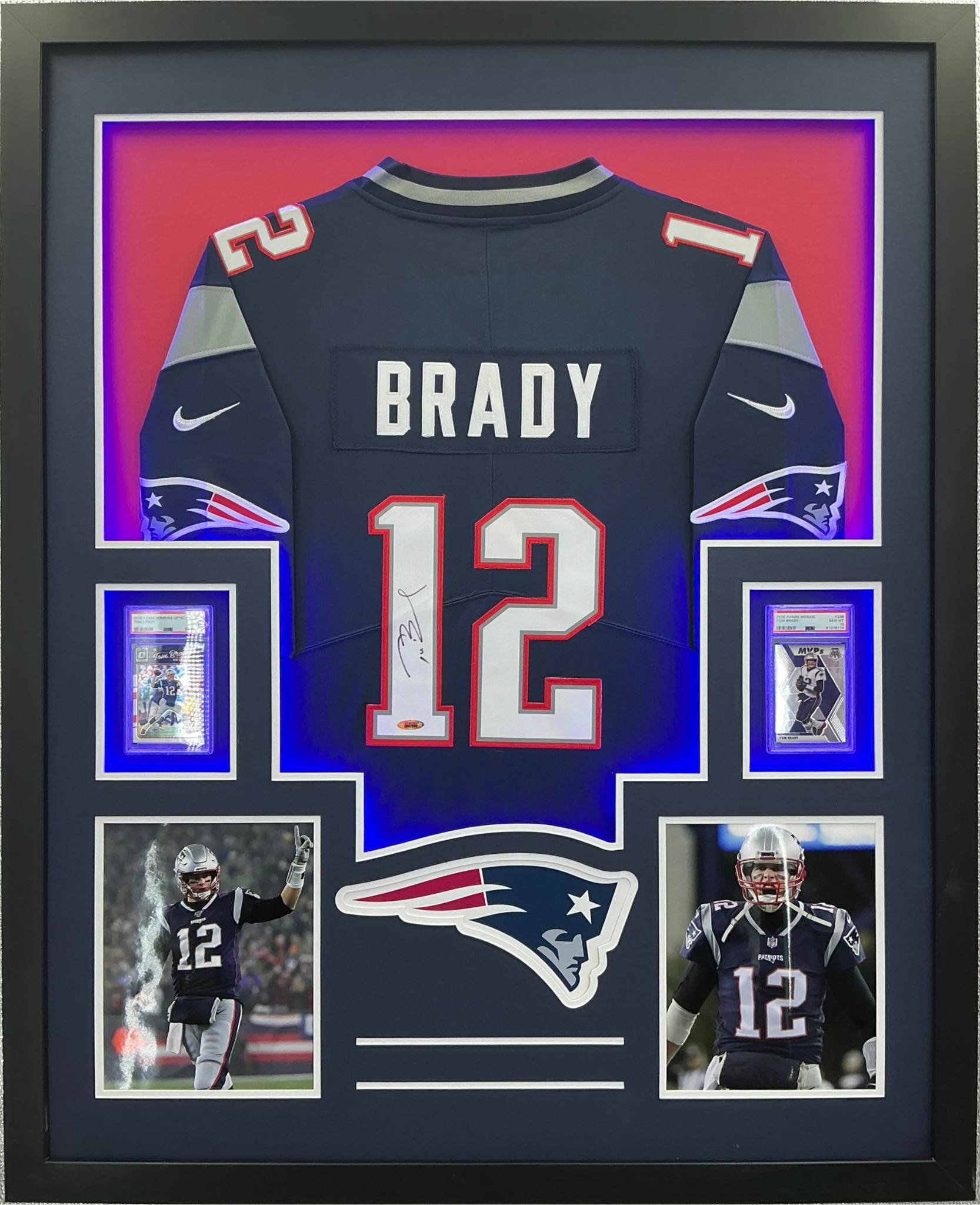 New England Patriots Tom Brady Signed Jersey Framed