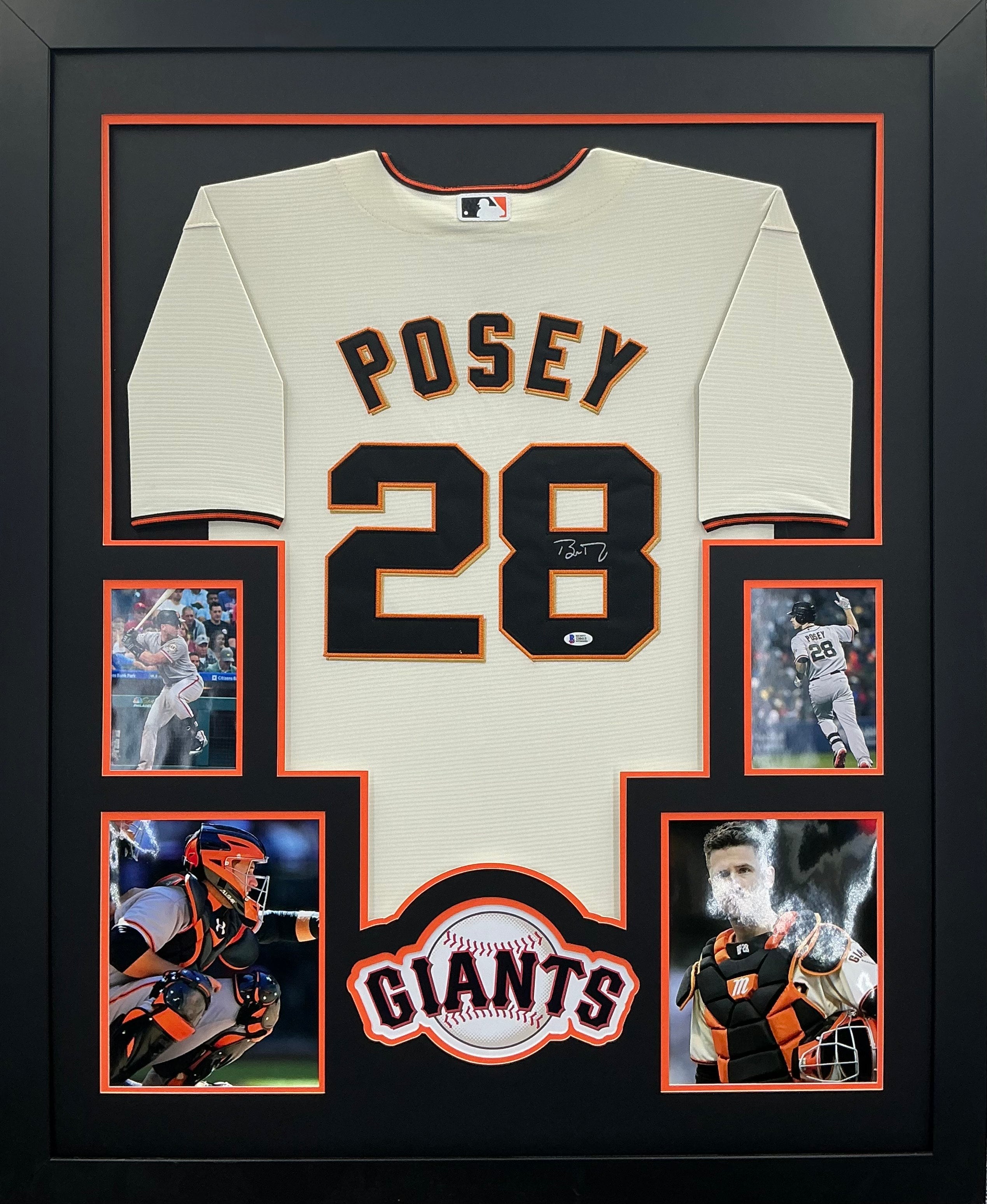 San Francisco Giants Buster Posey Signed Jersey Framed