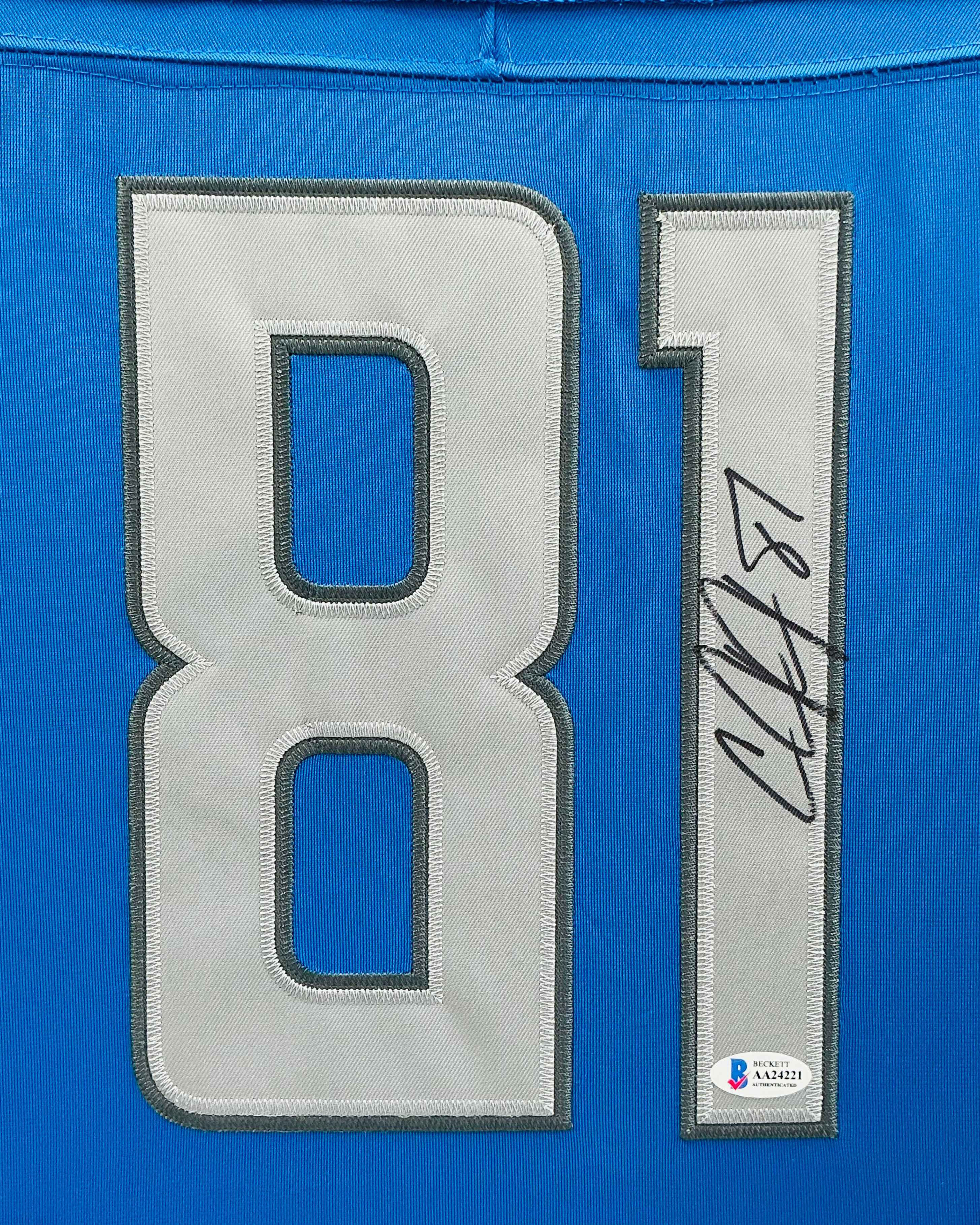 Detroit Lions Calvin Johnson Signed Jersey Framed