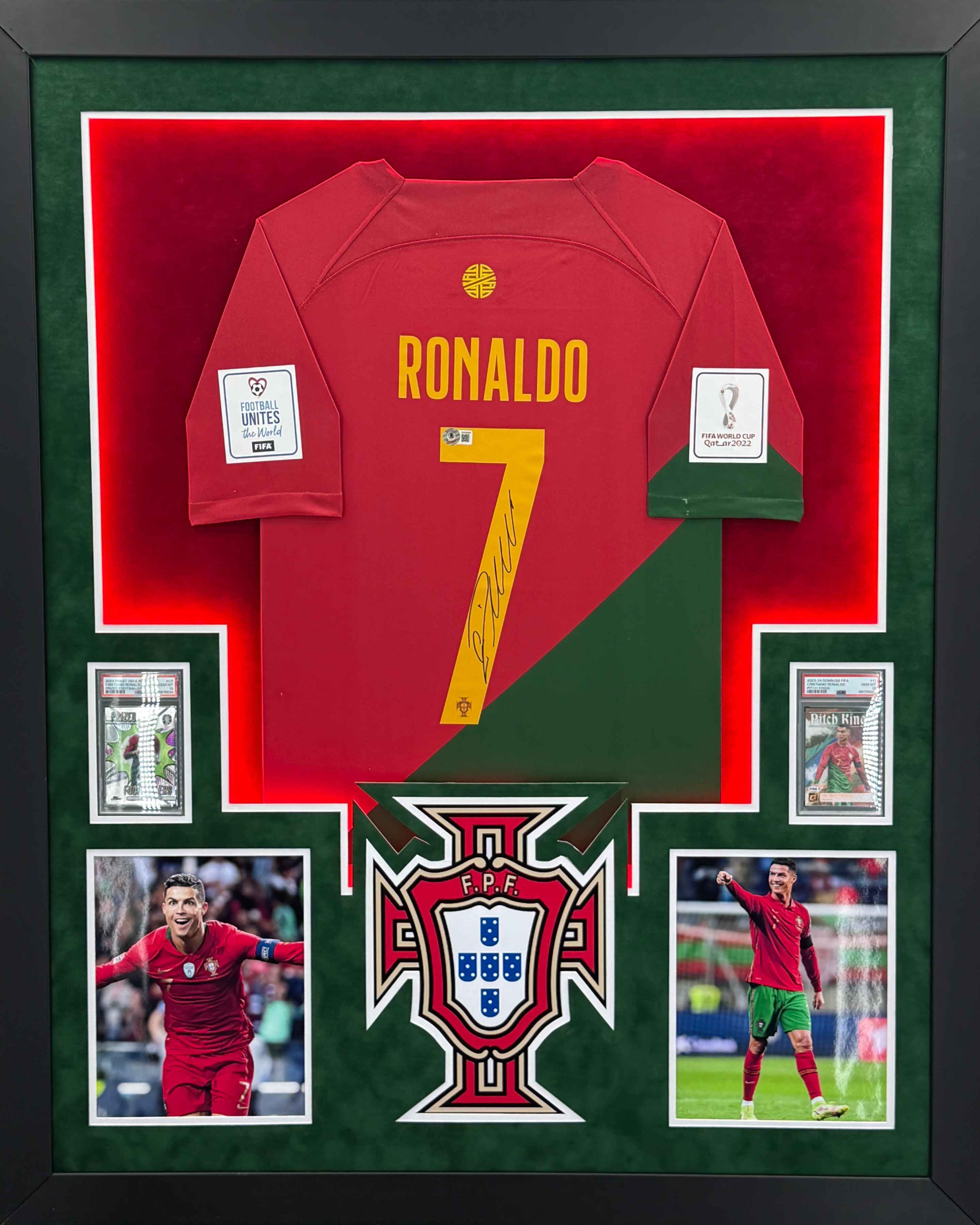 2022 World Cup Portugal Cristiano Ronaldo Signed Jersey Framed