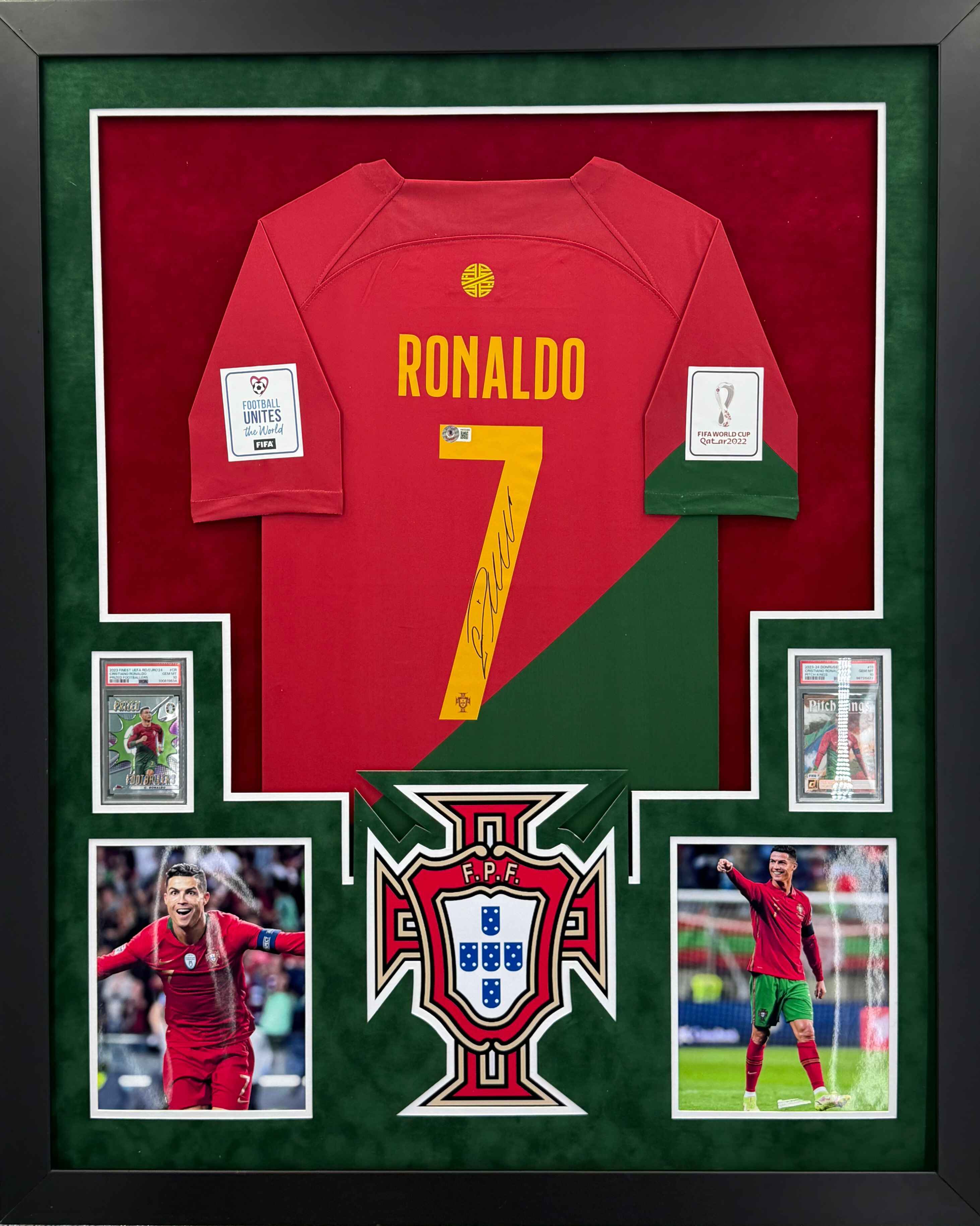 2022 World Cup Portugal Cristiano Ronaldo Signed Jersey Framed
