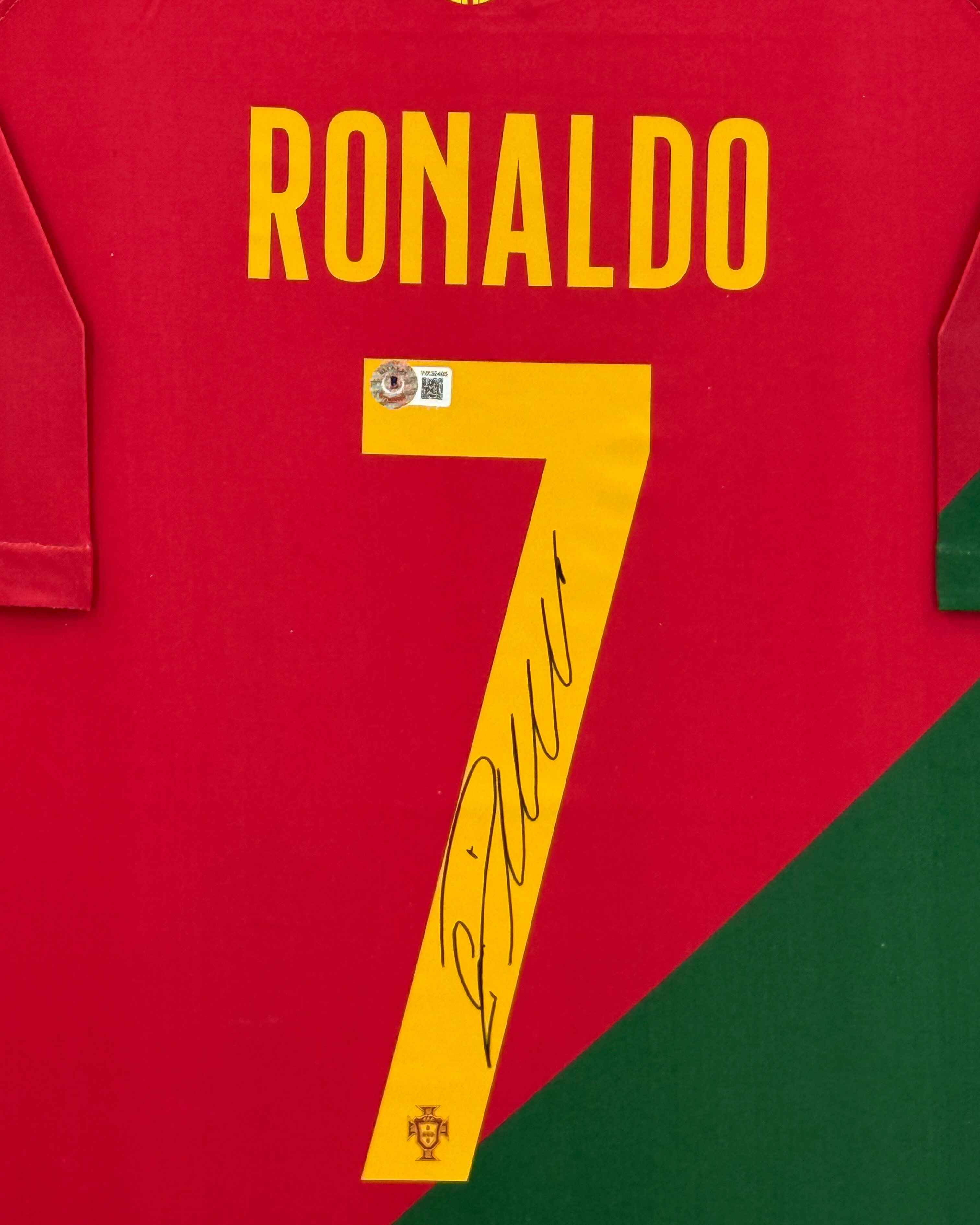 2022 World Cup Portugal Cristiano Ronaldo Signed Jersey Framed