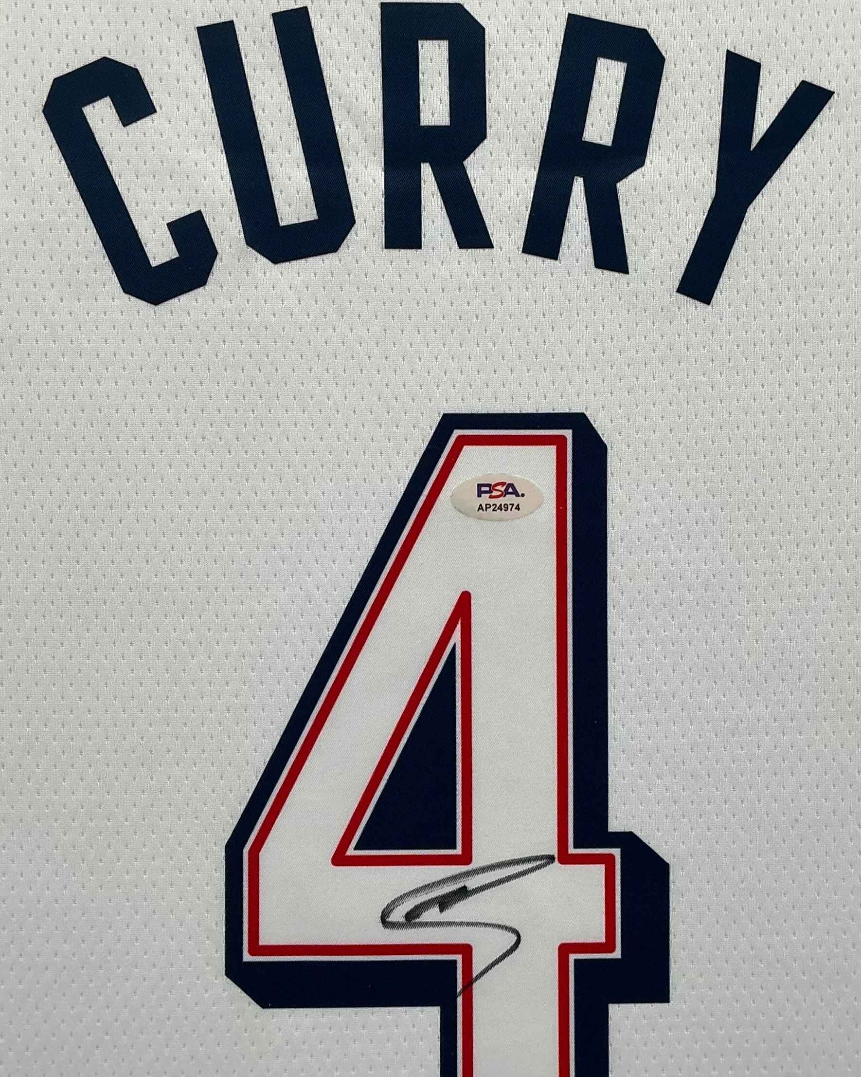 2024 Olympics USA Stephen Curry Signed Jersey Framed