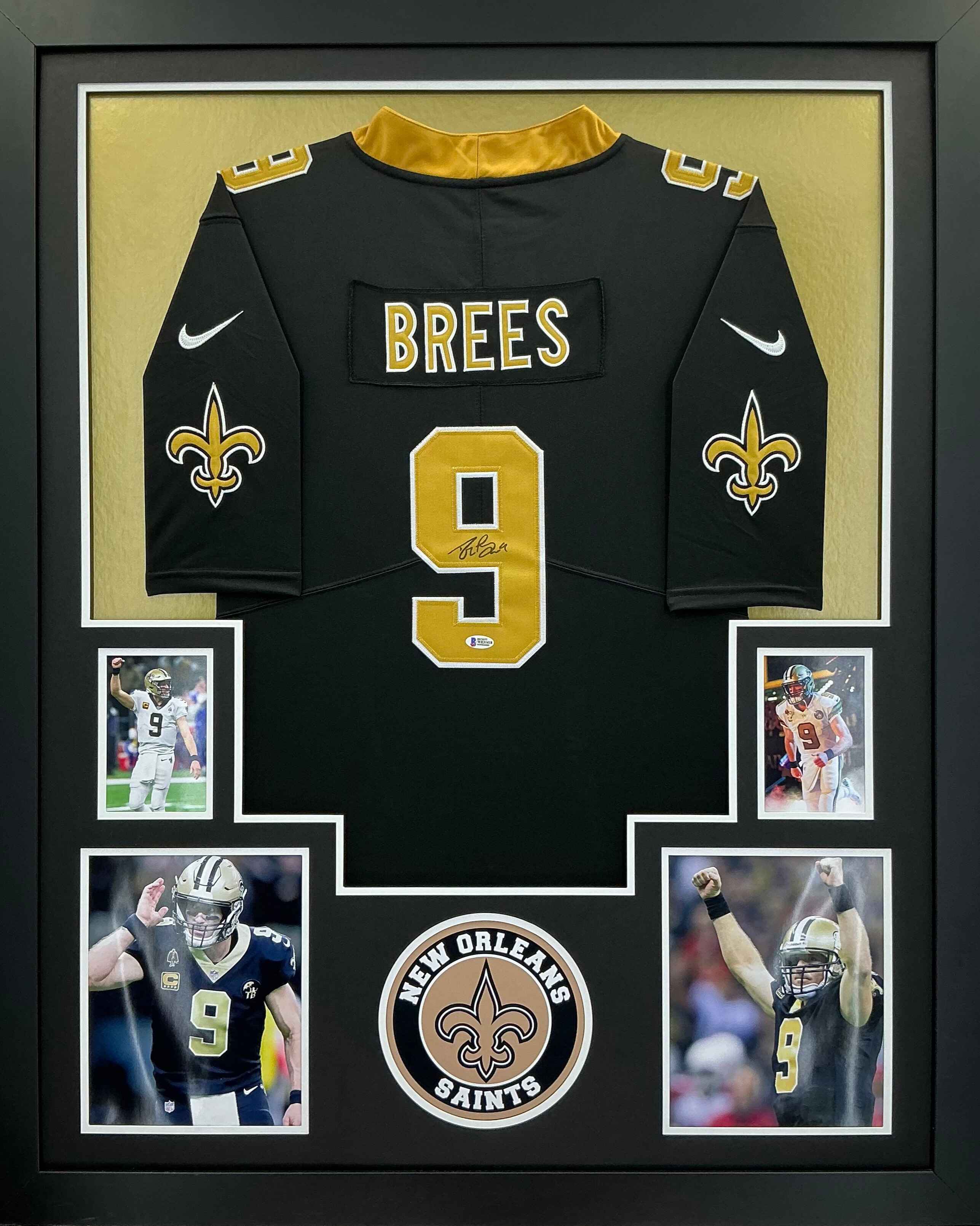 New Orleans Saints Drew Brees Signed Jersey Framed