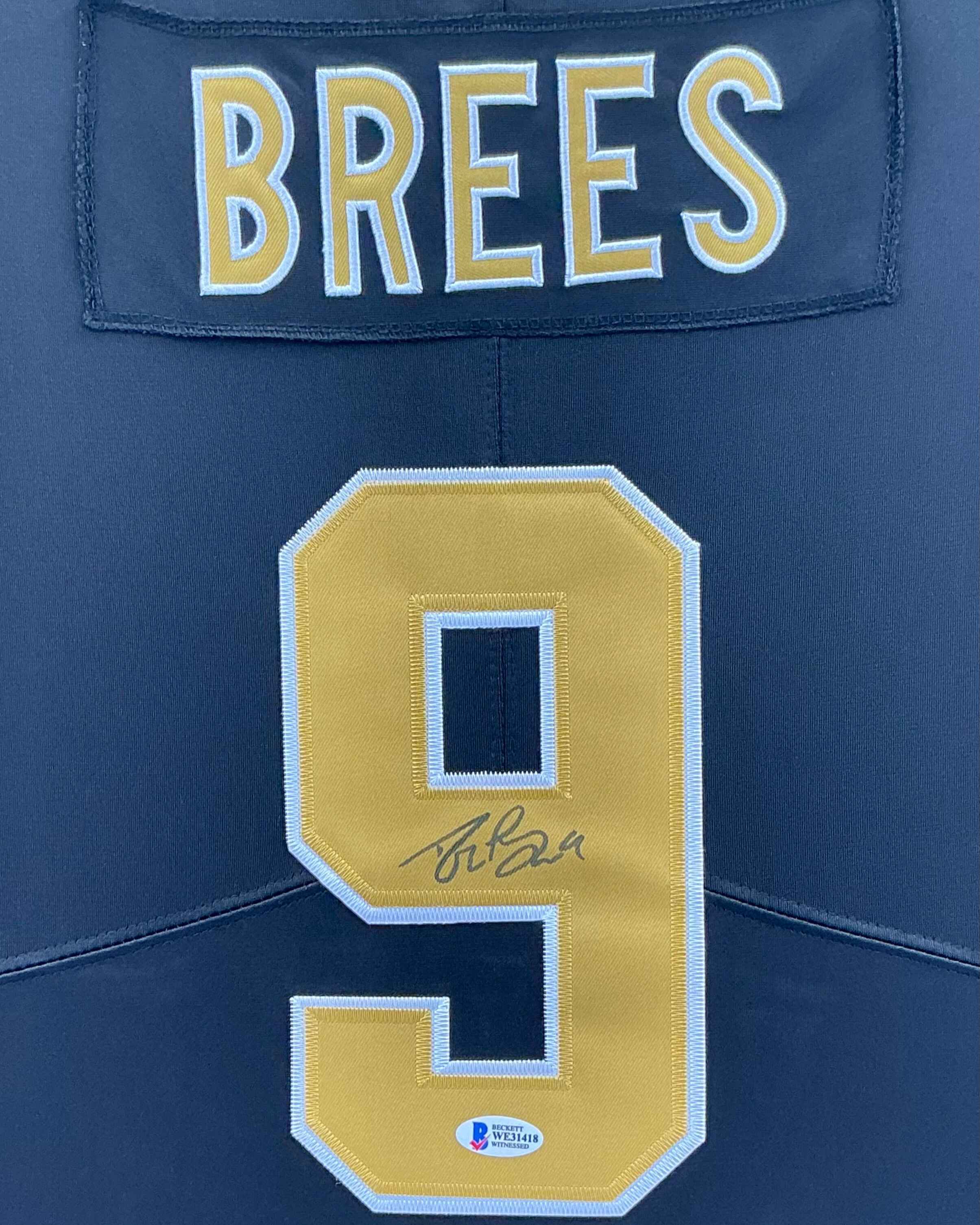 New Orleans Saints Drew Brees Signed Jersey Framed