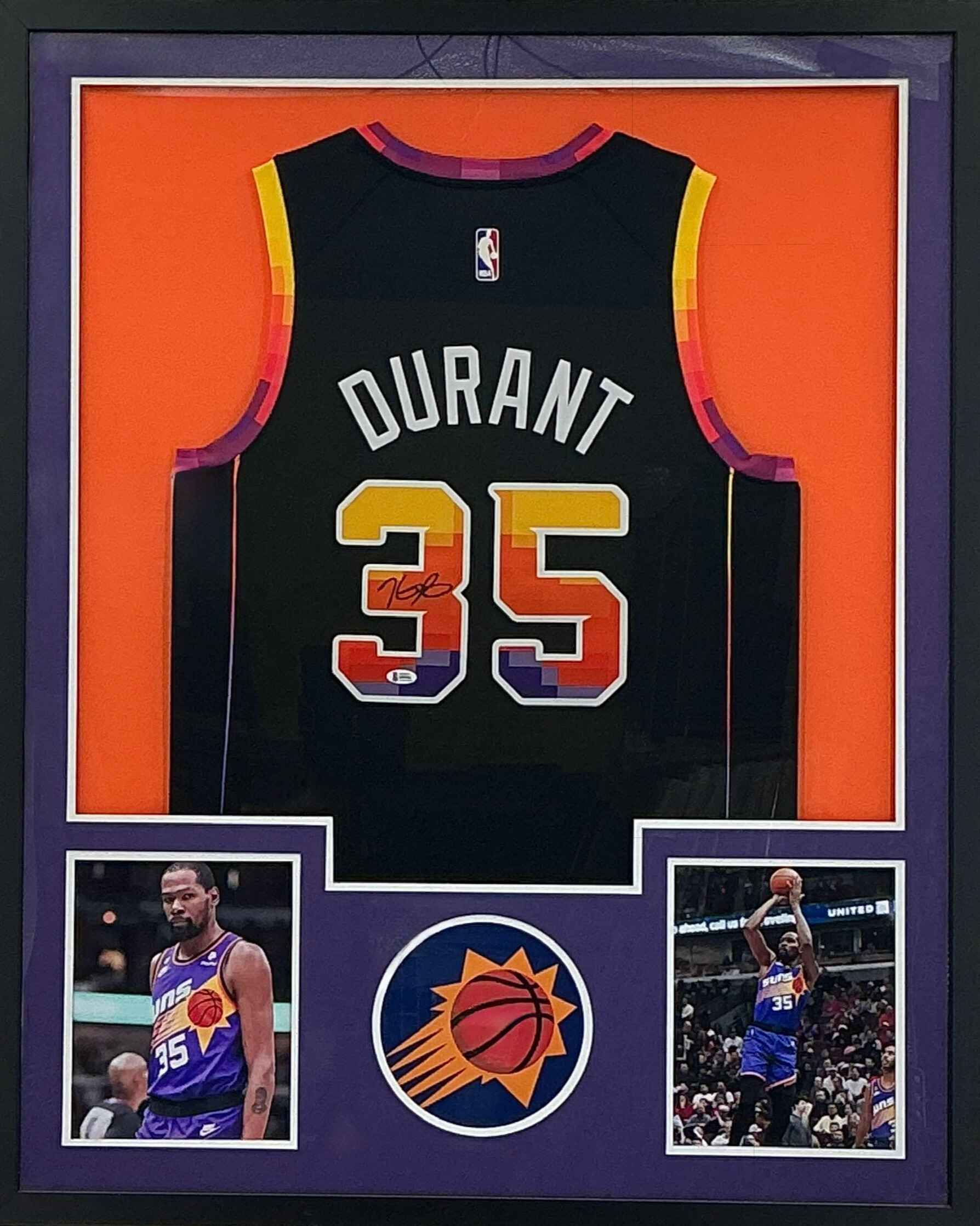 Phoenix Suns Kevin Durant Signed Jersey Framed