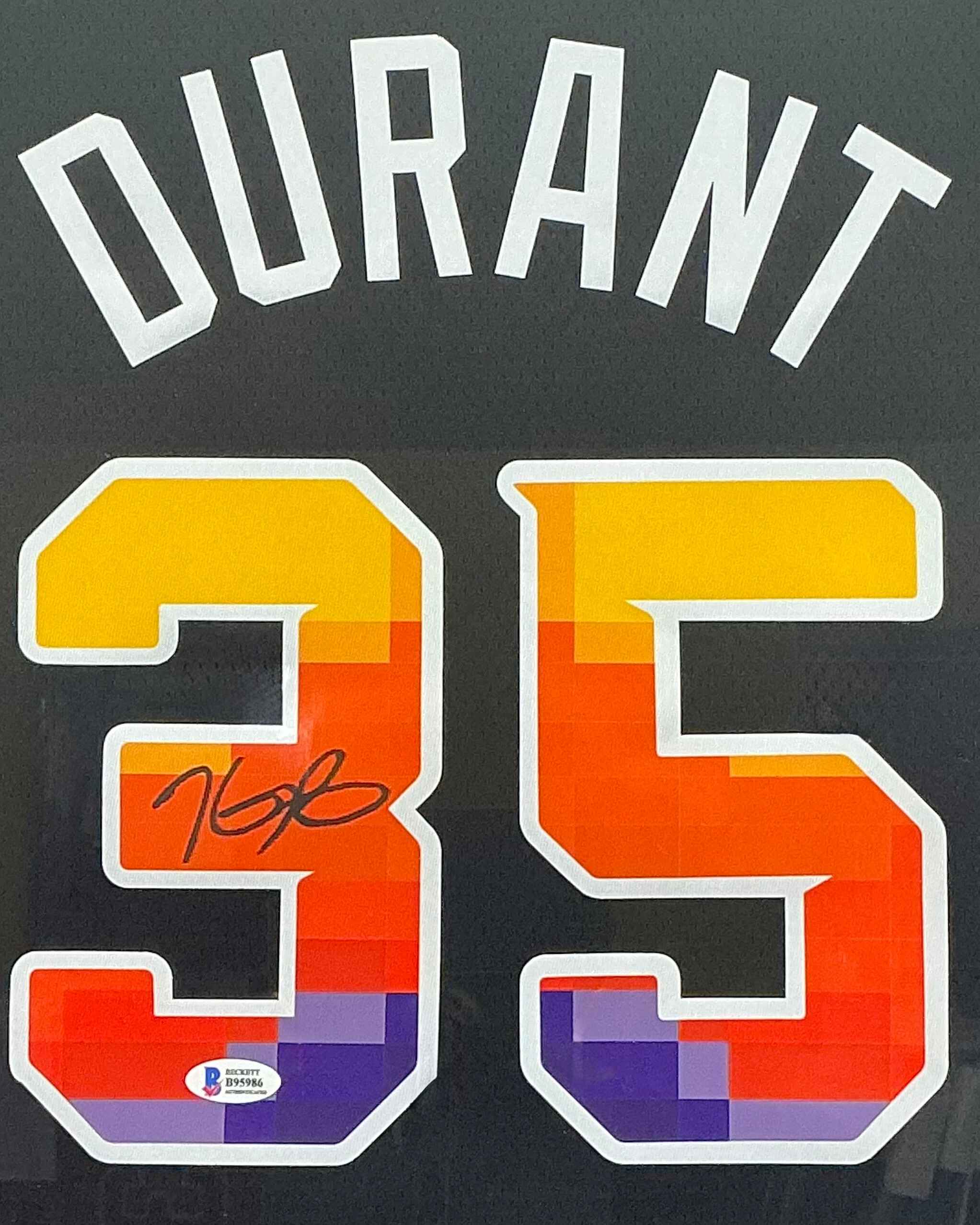 Phoenix Suns Kevin Durant Signed Jersey Framed