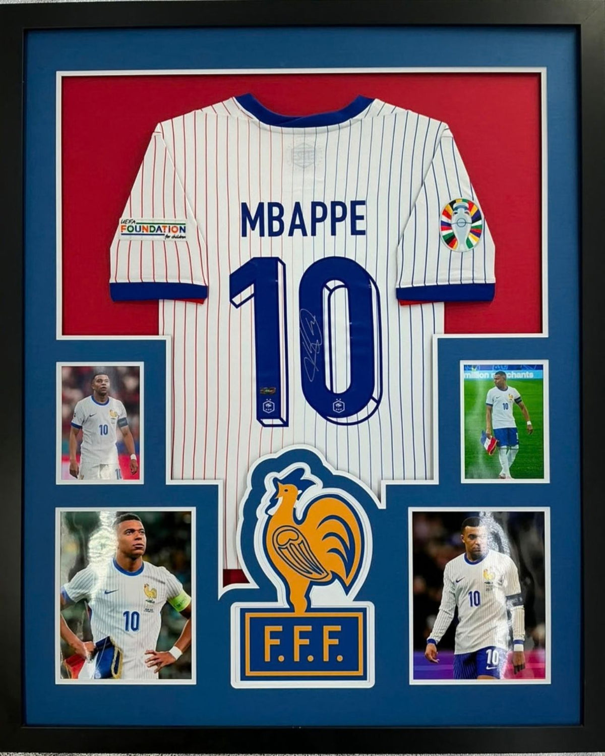 Kylian Mbappe Signed Jersey Framed
