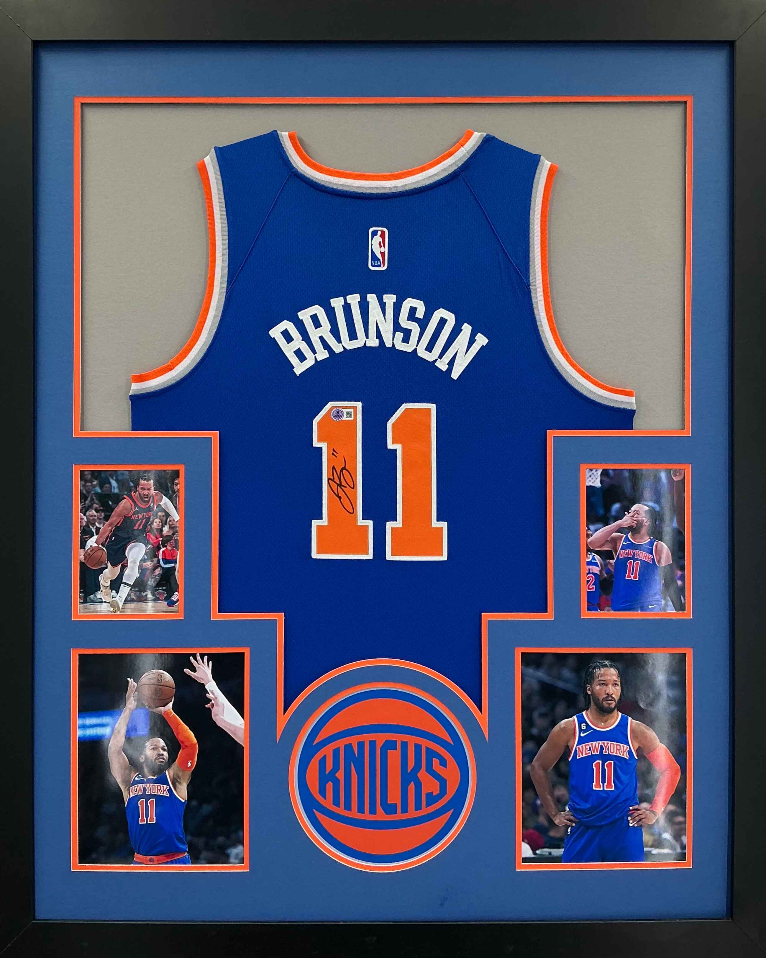 New York Knicks Jalen Brunson Signed Jersey Framed