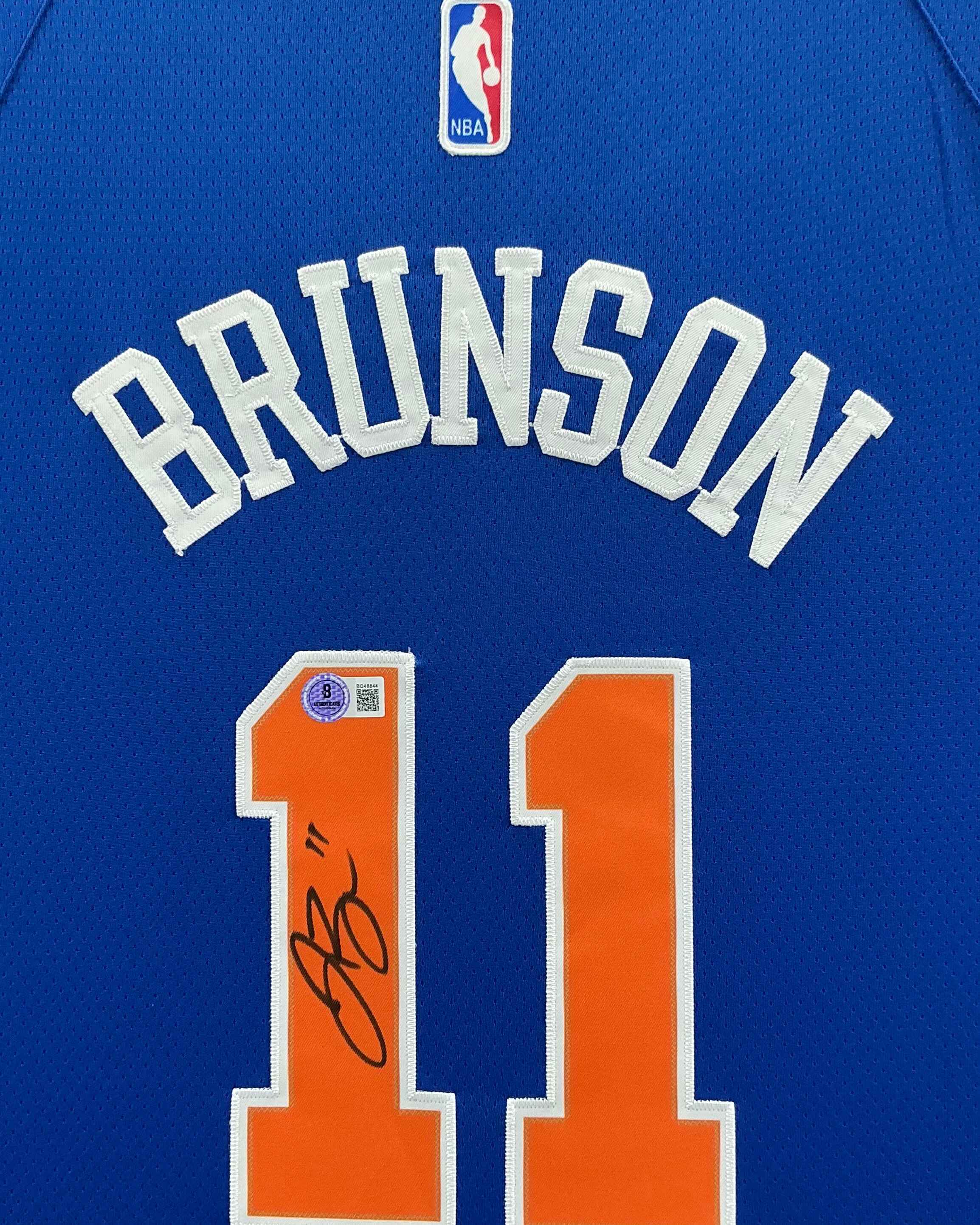 New York Knicks Jalen Brunson Signed Jersey Framed