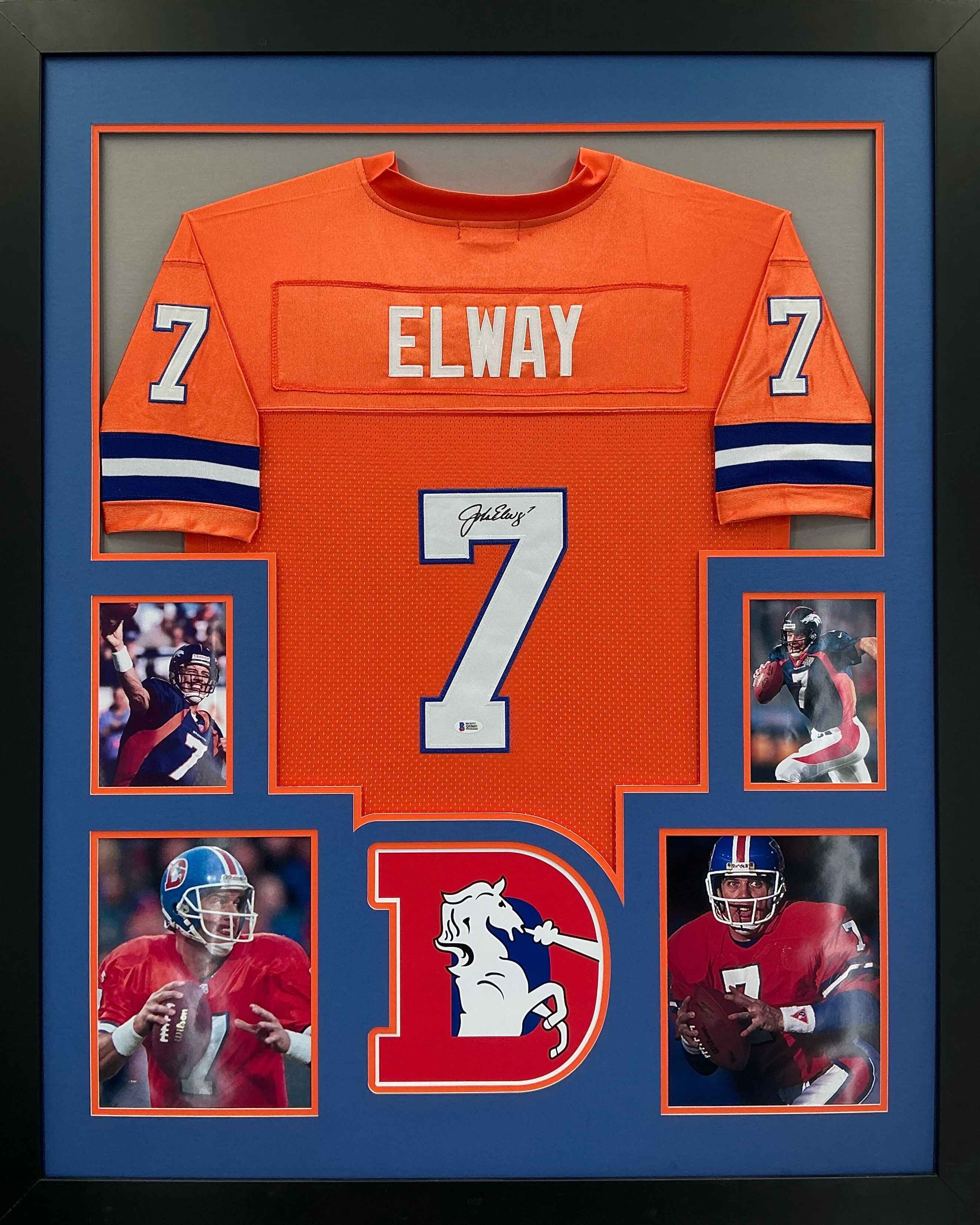 Denver Broncos John Elway Signed Jersey Framed