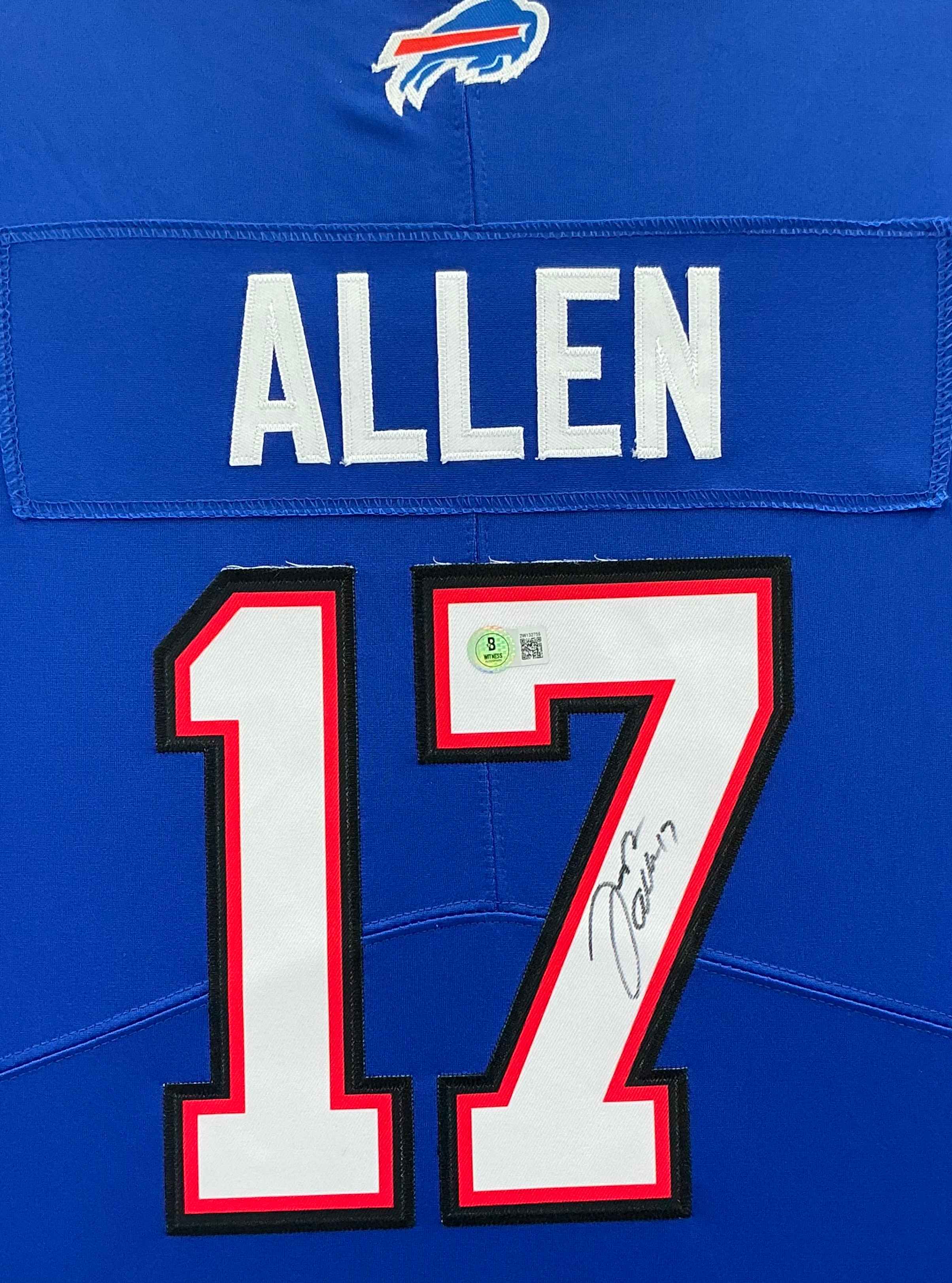 Buffalo Bills Josh Allen Signed Jersey Framed