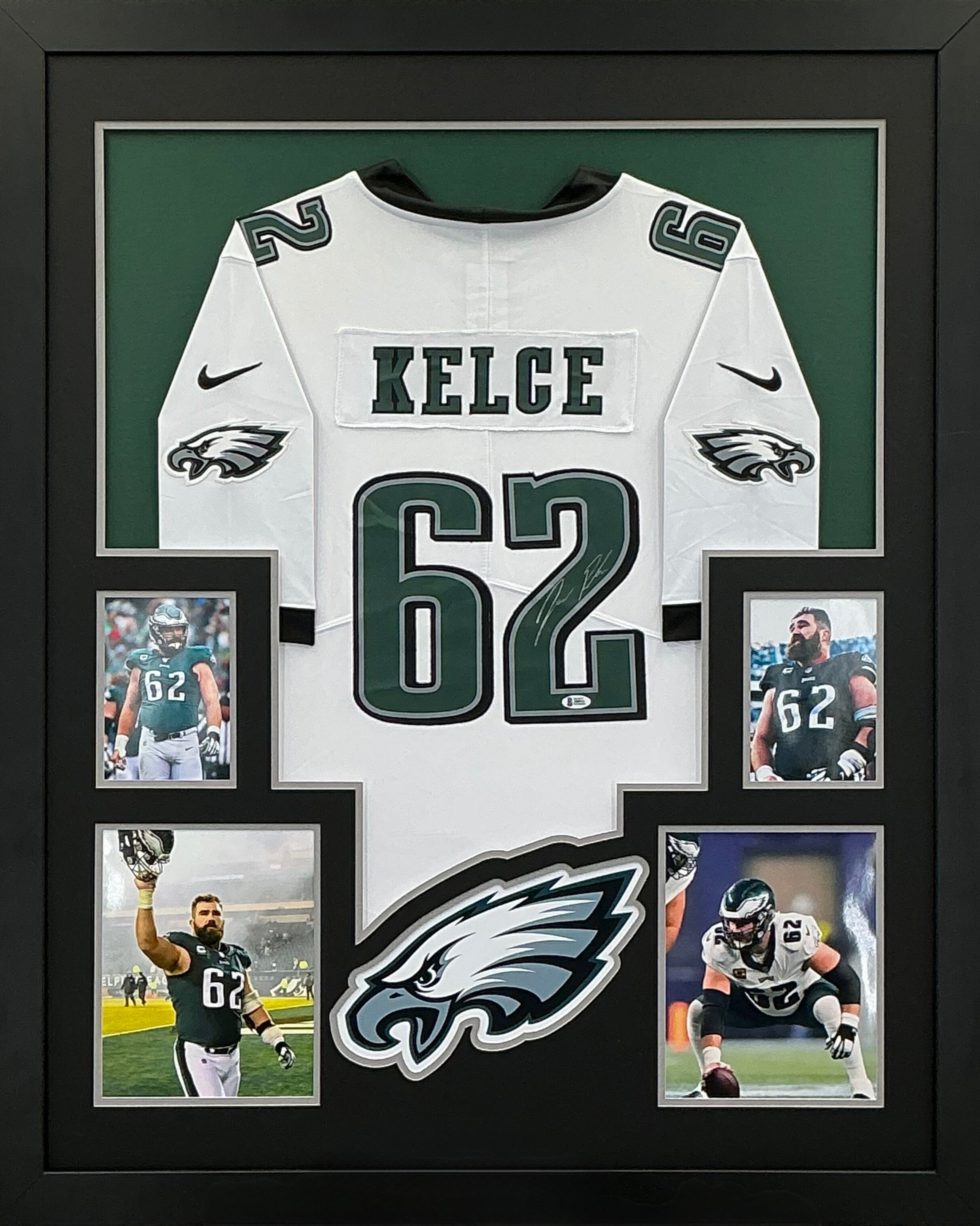 Philadelphia Eagles Jason Kelce Signed Jersey Framed