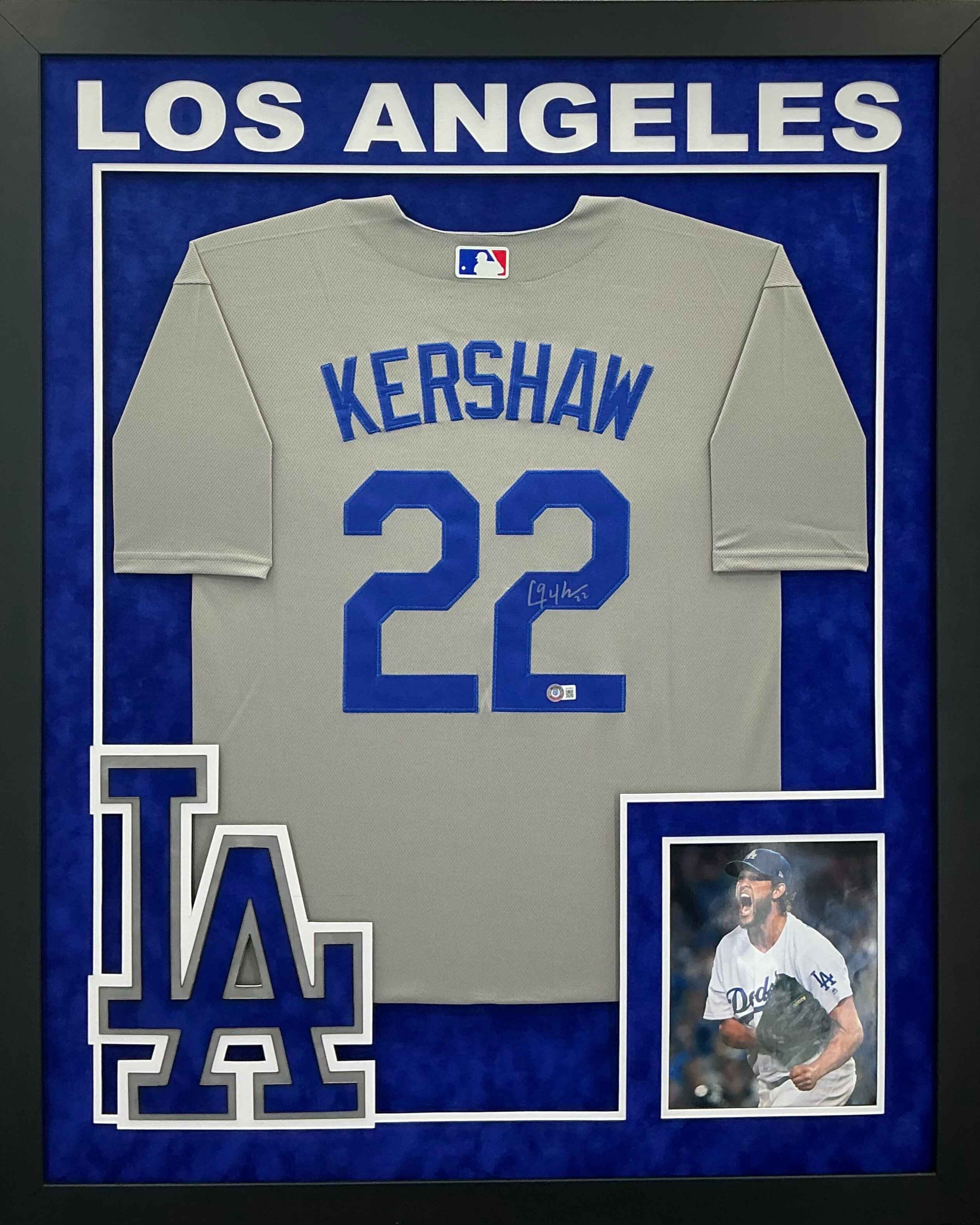 Los Angeles Dodgers Clayton Kershaw Signed Jersey Framed
