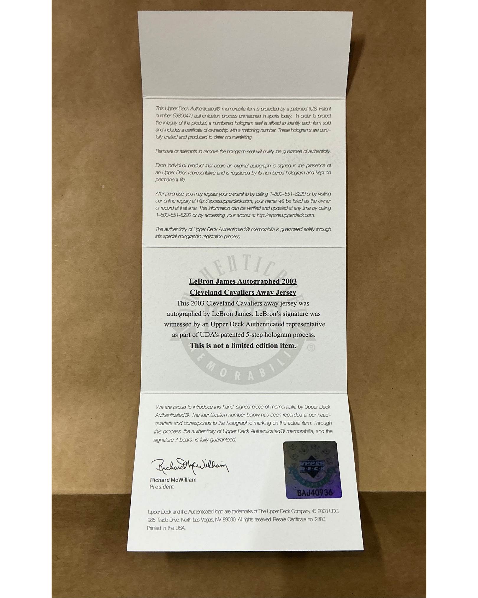 Cleveland Cavaliers LeBron James Signed Jersey Framed