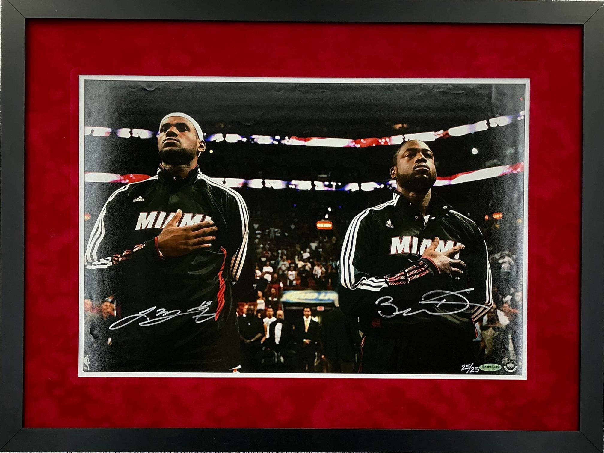 Dwyane Wade & LeBron James Signed Poster Framed