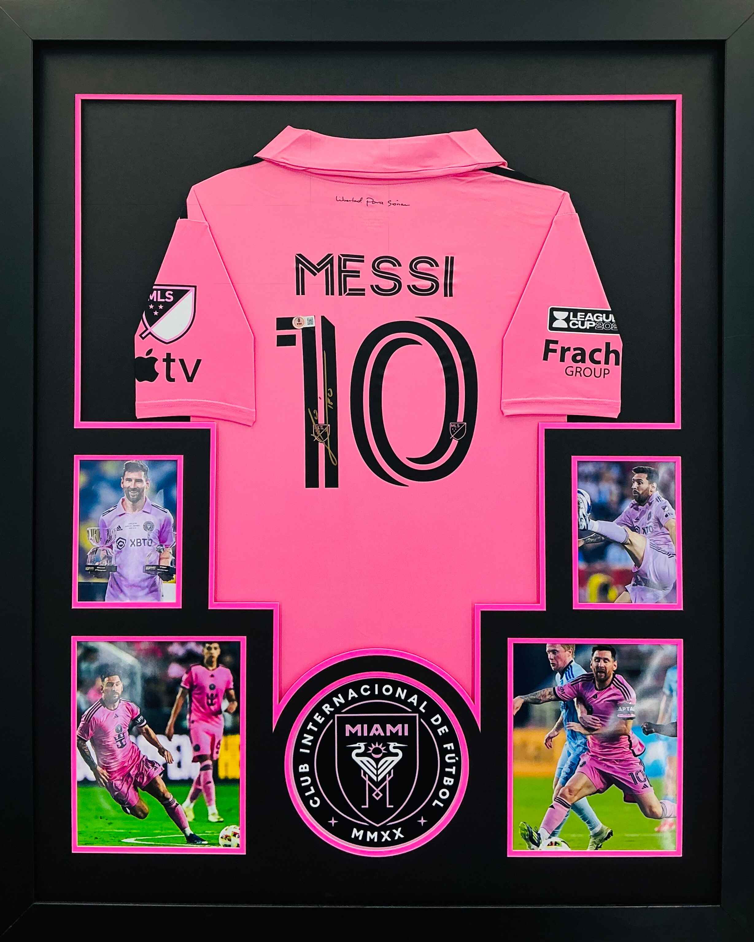 Inter Miami Lionel Messi Signed Jersey Framed