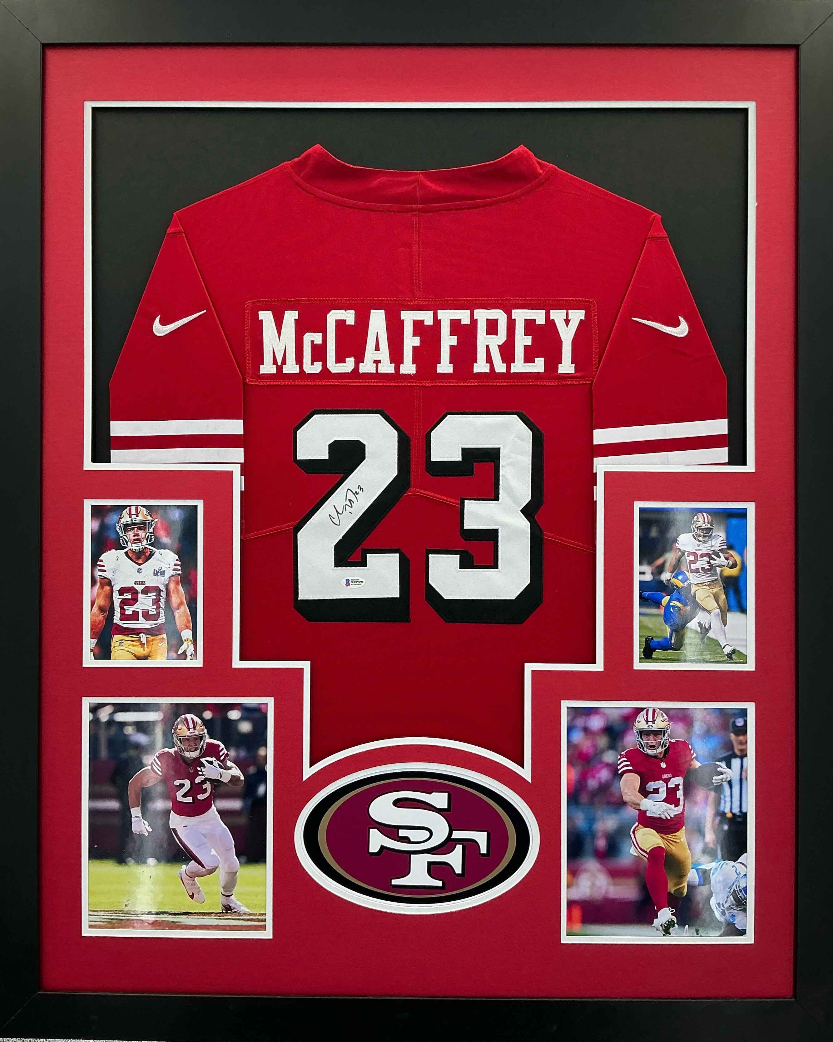 San Francisco 49ers Christian McCaffrey Signed Jersey Framed