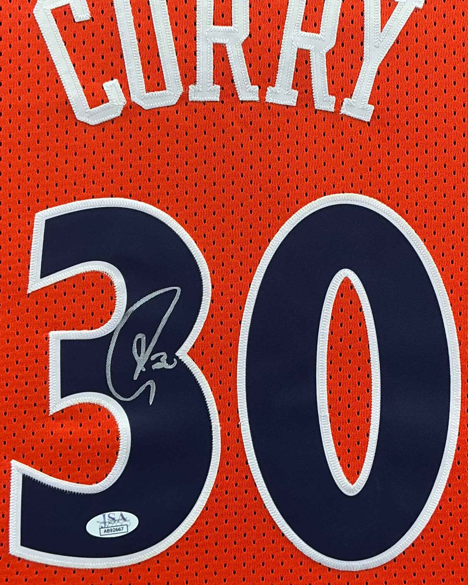 Golden State Warriors Stephen Curry Signed Jersey Framed