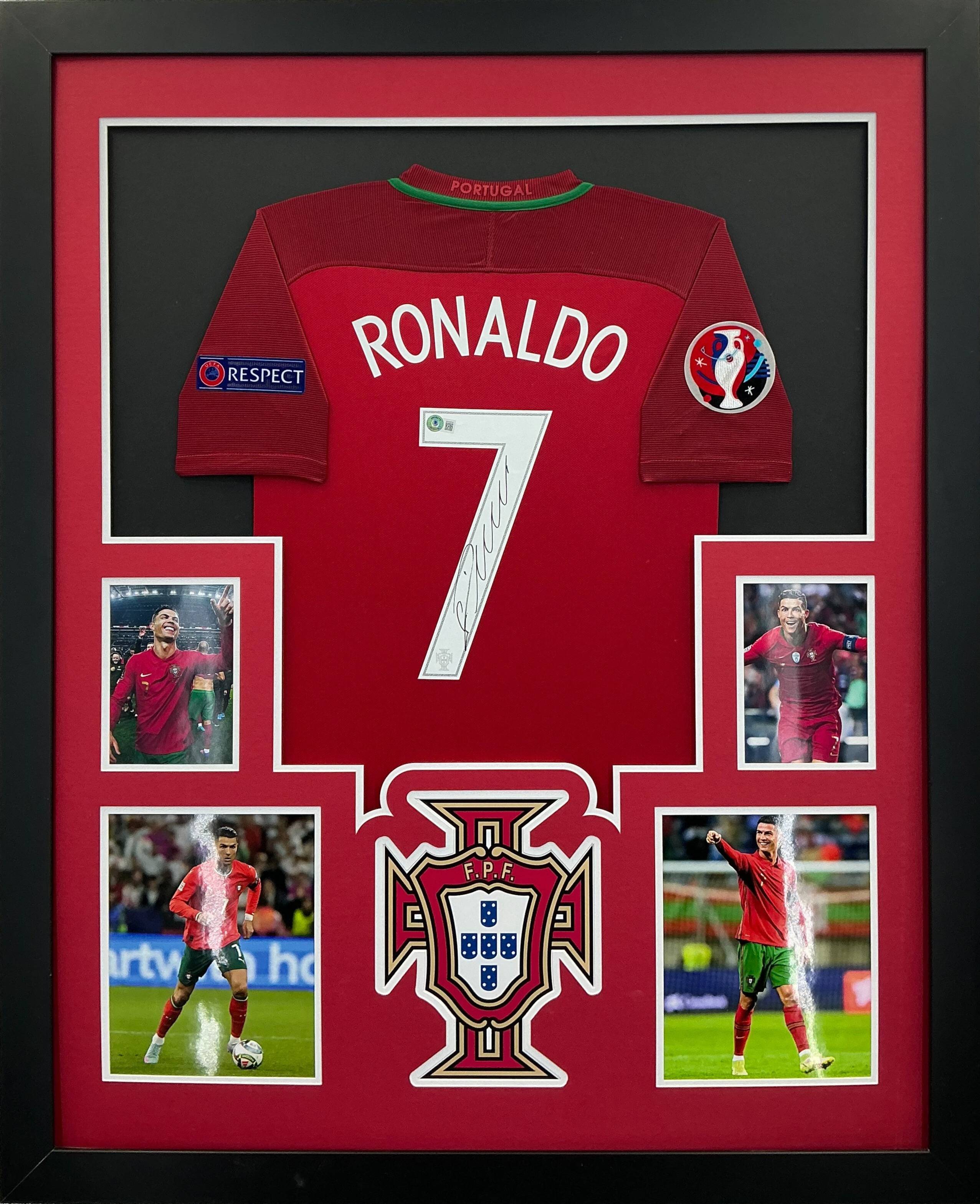 2016 Euro Cup Portugal Cristiano Ronaldo Signed Jersey Framed