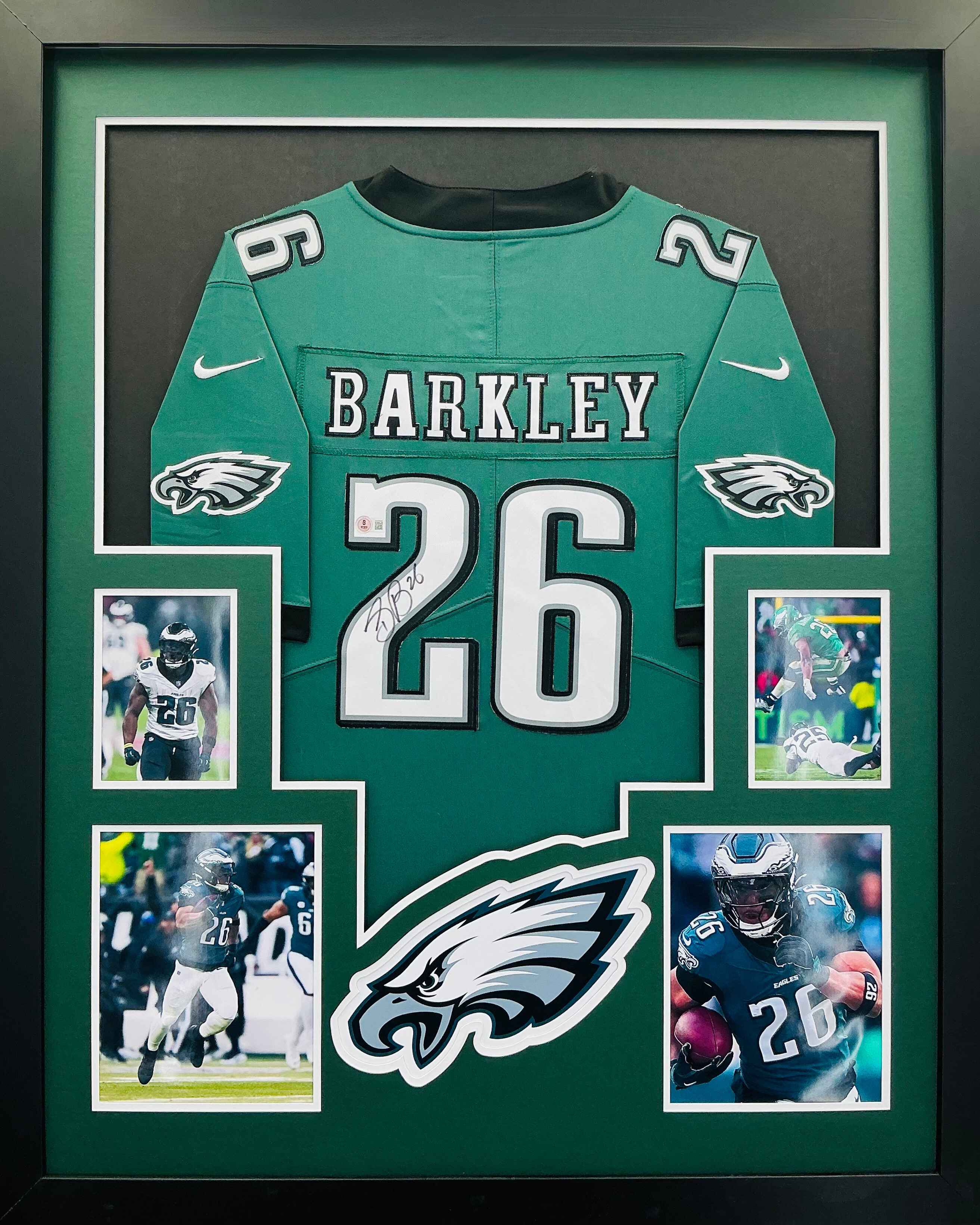 Philadelphia Eagles Saquon Barkley Signed Jersey Framed