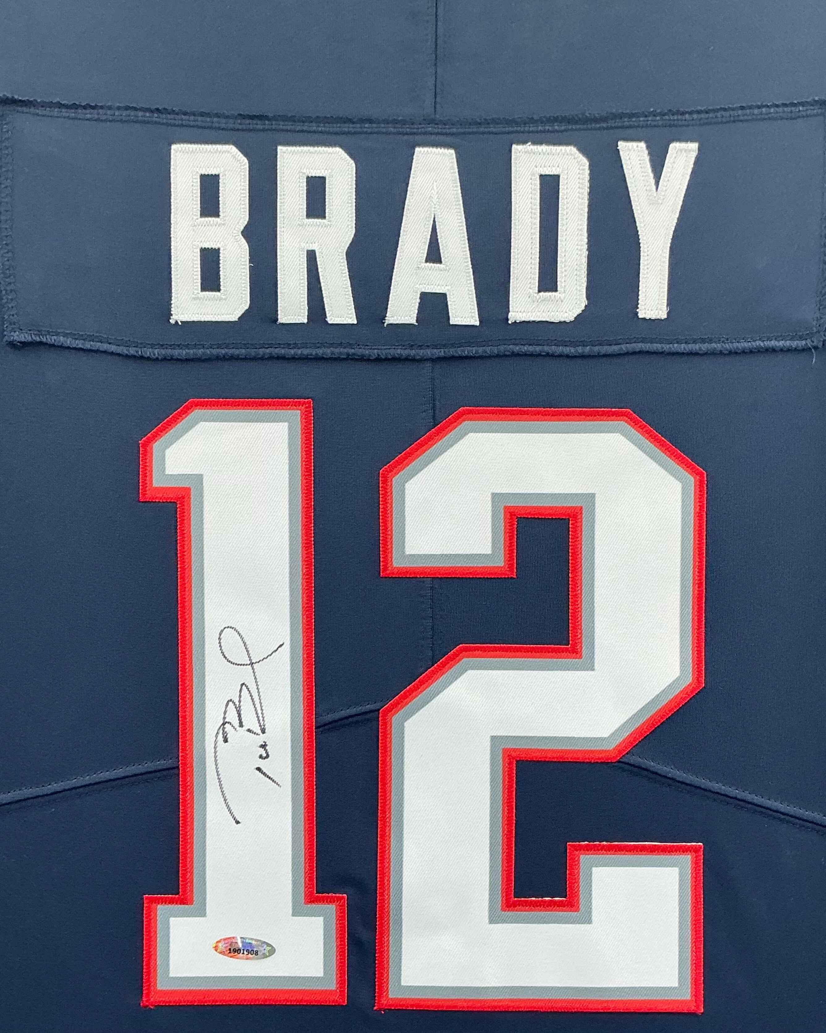 New England Patriots Tom Brady Signed Jersey Framed