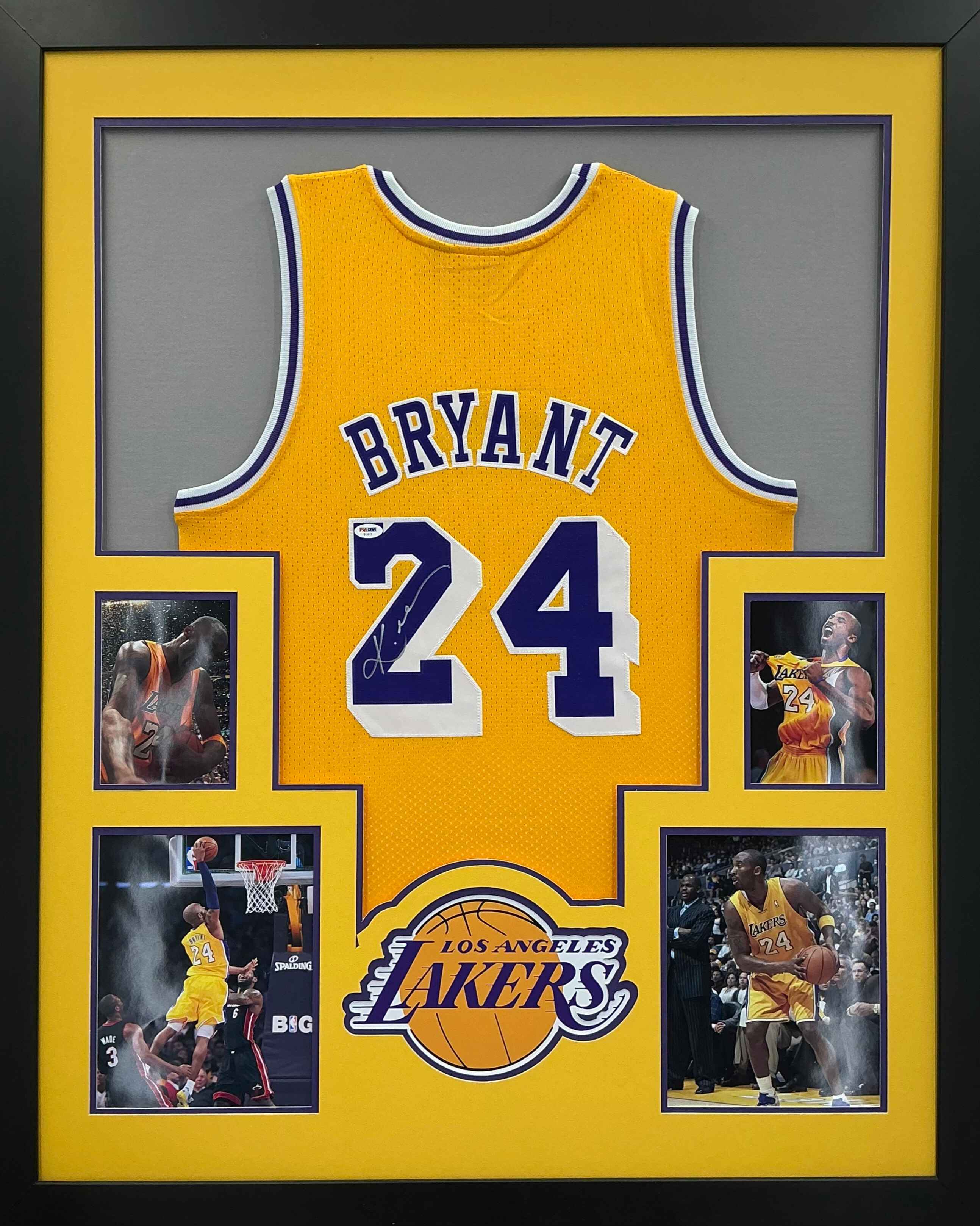 Los Angeles Lakers Kobe Bryant Signed Jersey Framed