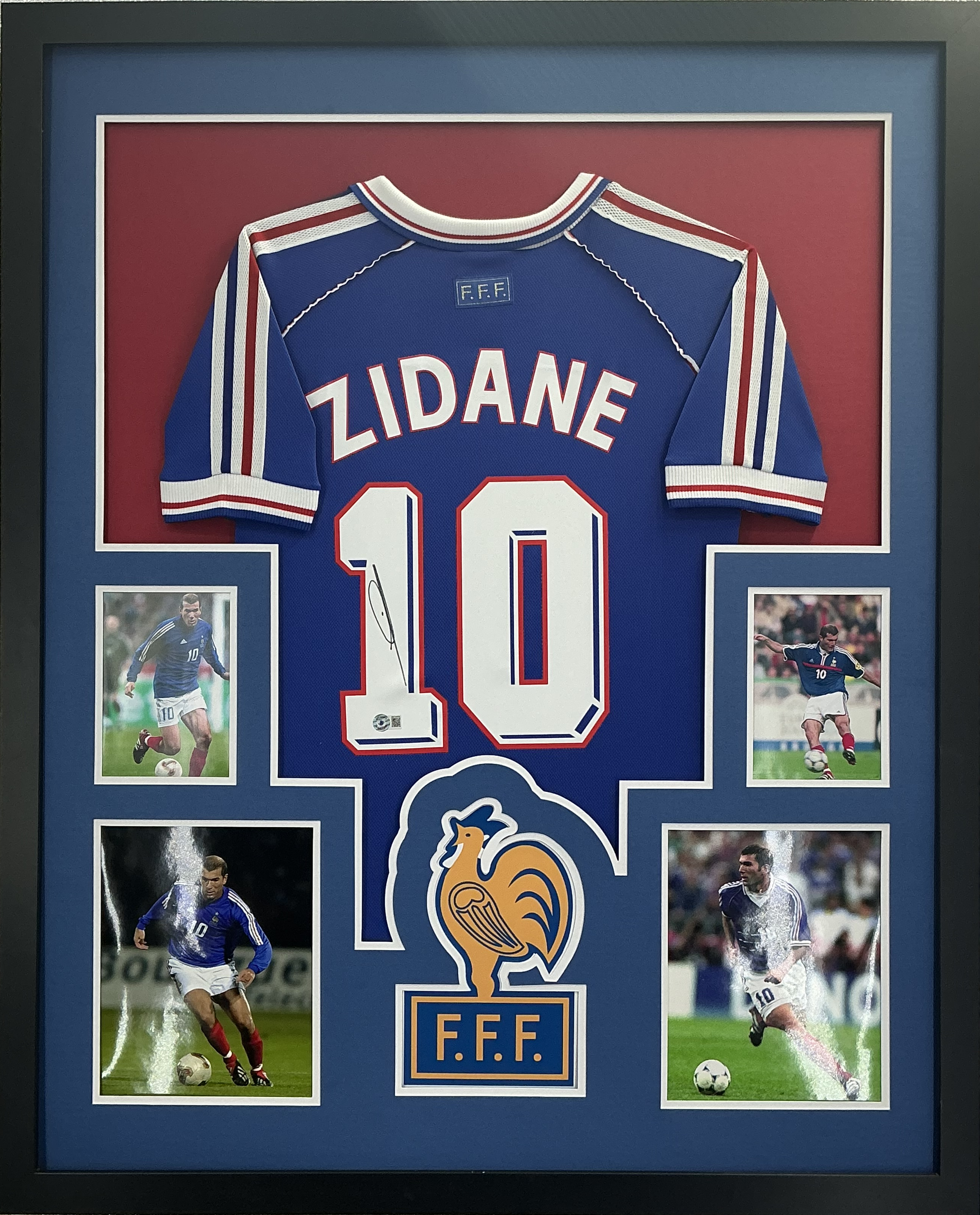 France 1998 Zinedine Zidane Signed Jersey Framed