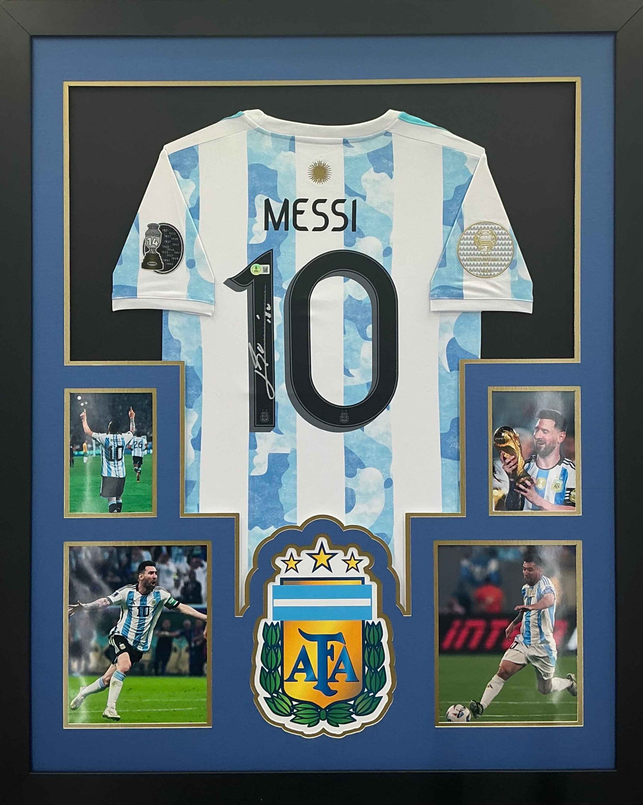 2021 Copa America Argentina Lionel Messi Signed Jersey Framed
