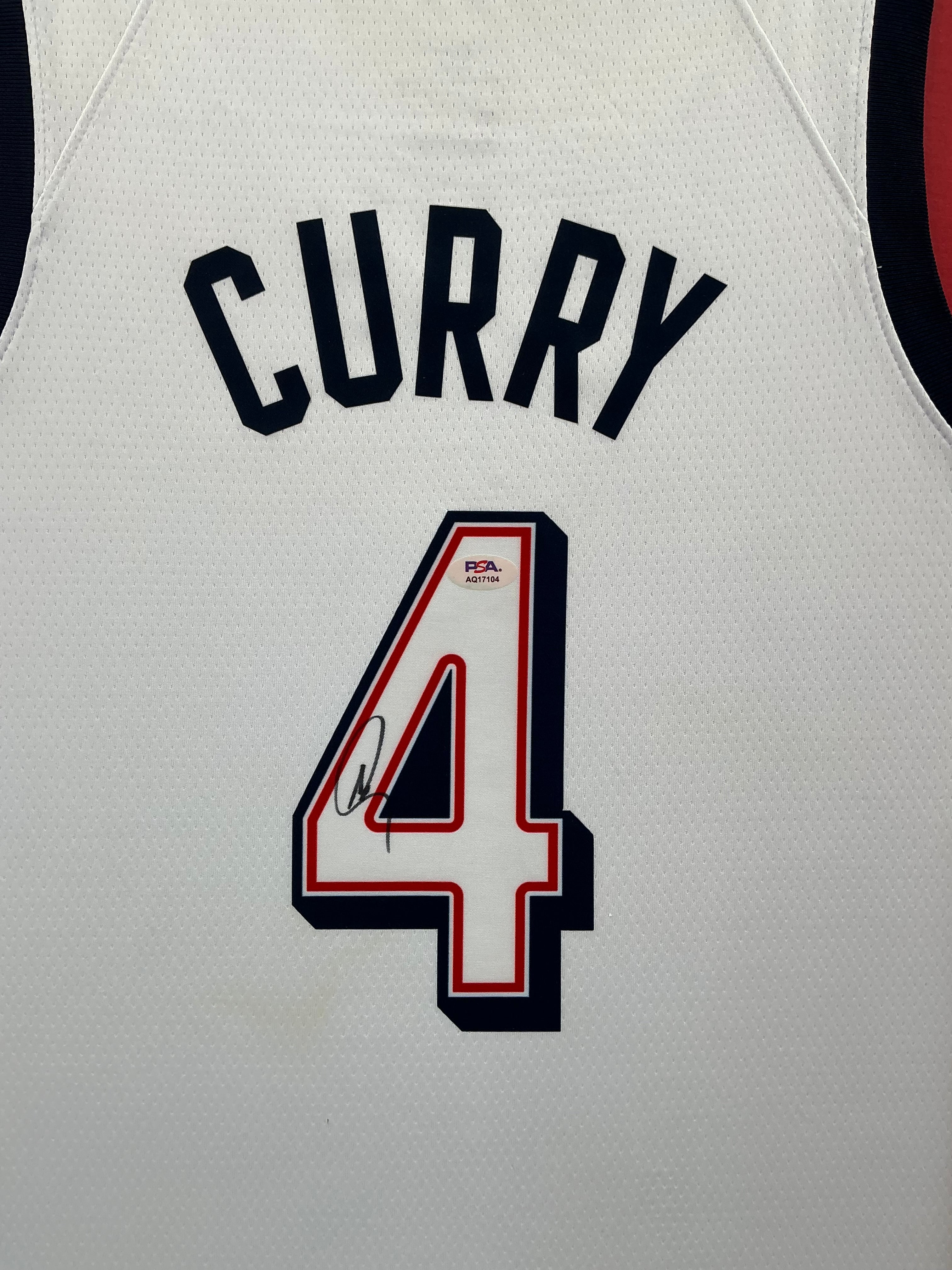 2024 Olympics USA Stephen Curry Signed Jersey Framed