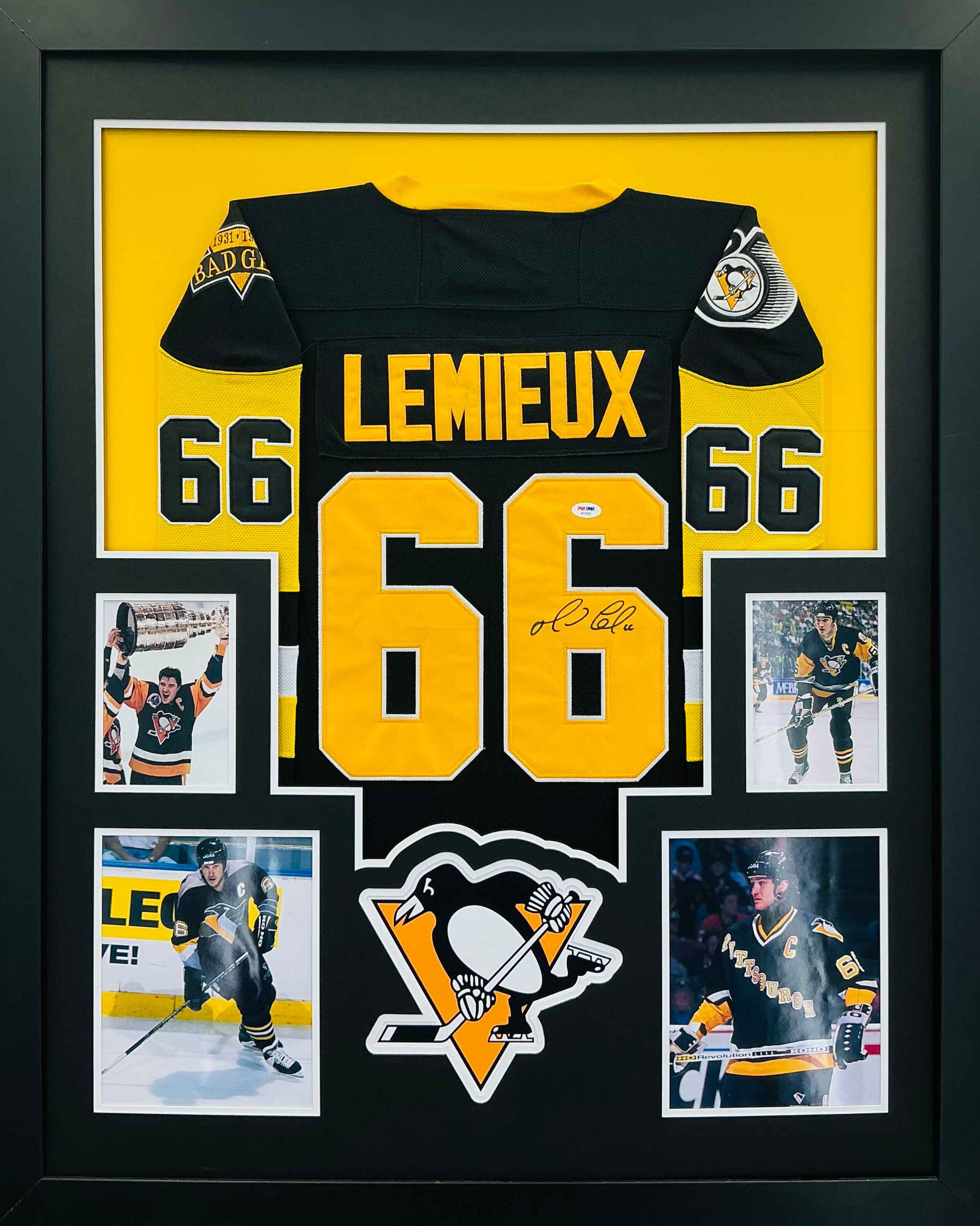 Pittsburgh Penguins Mario Lemieux Signed Jersey Framed
