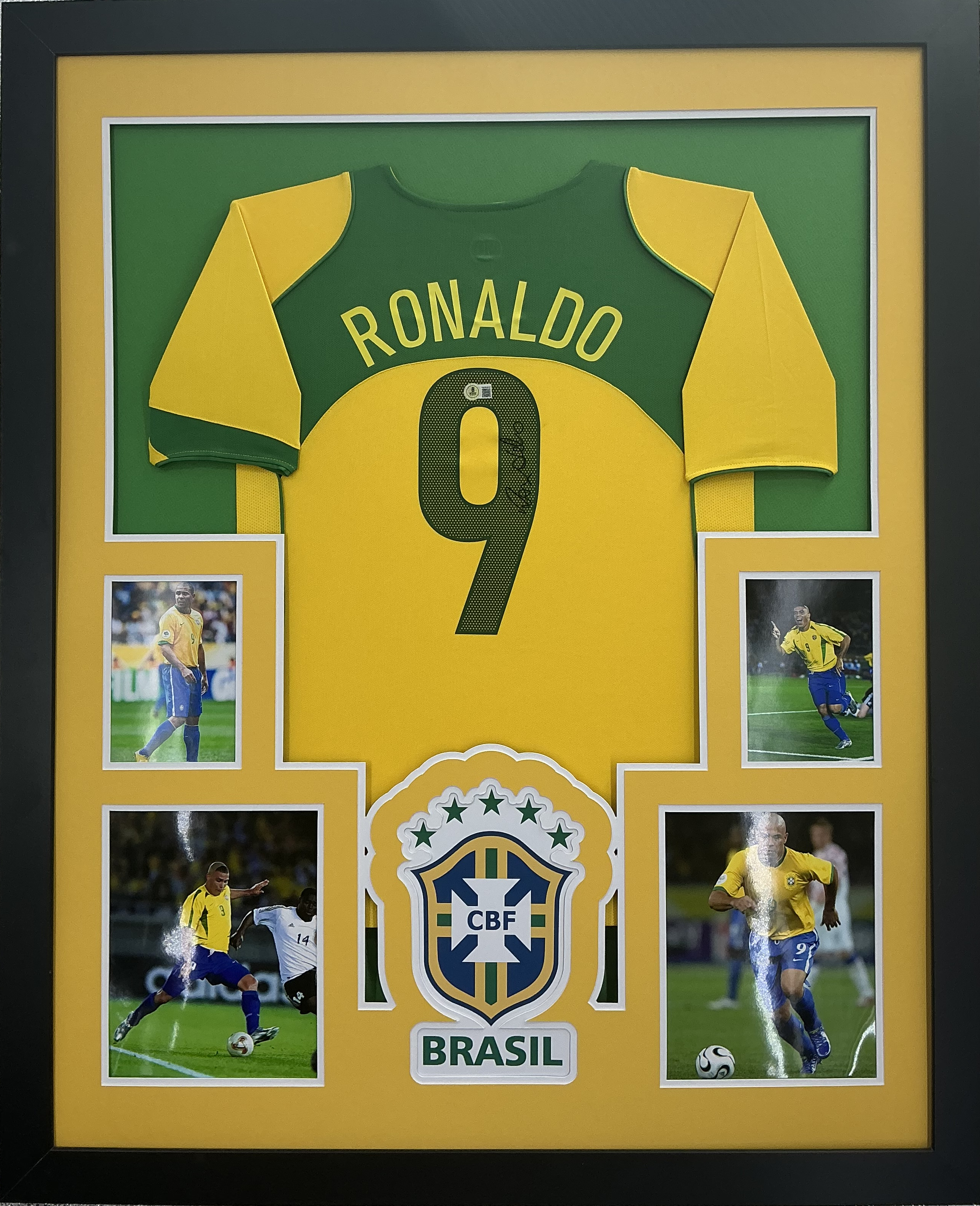 Brazil Ronaldo Nazario Signed Jersey Framed