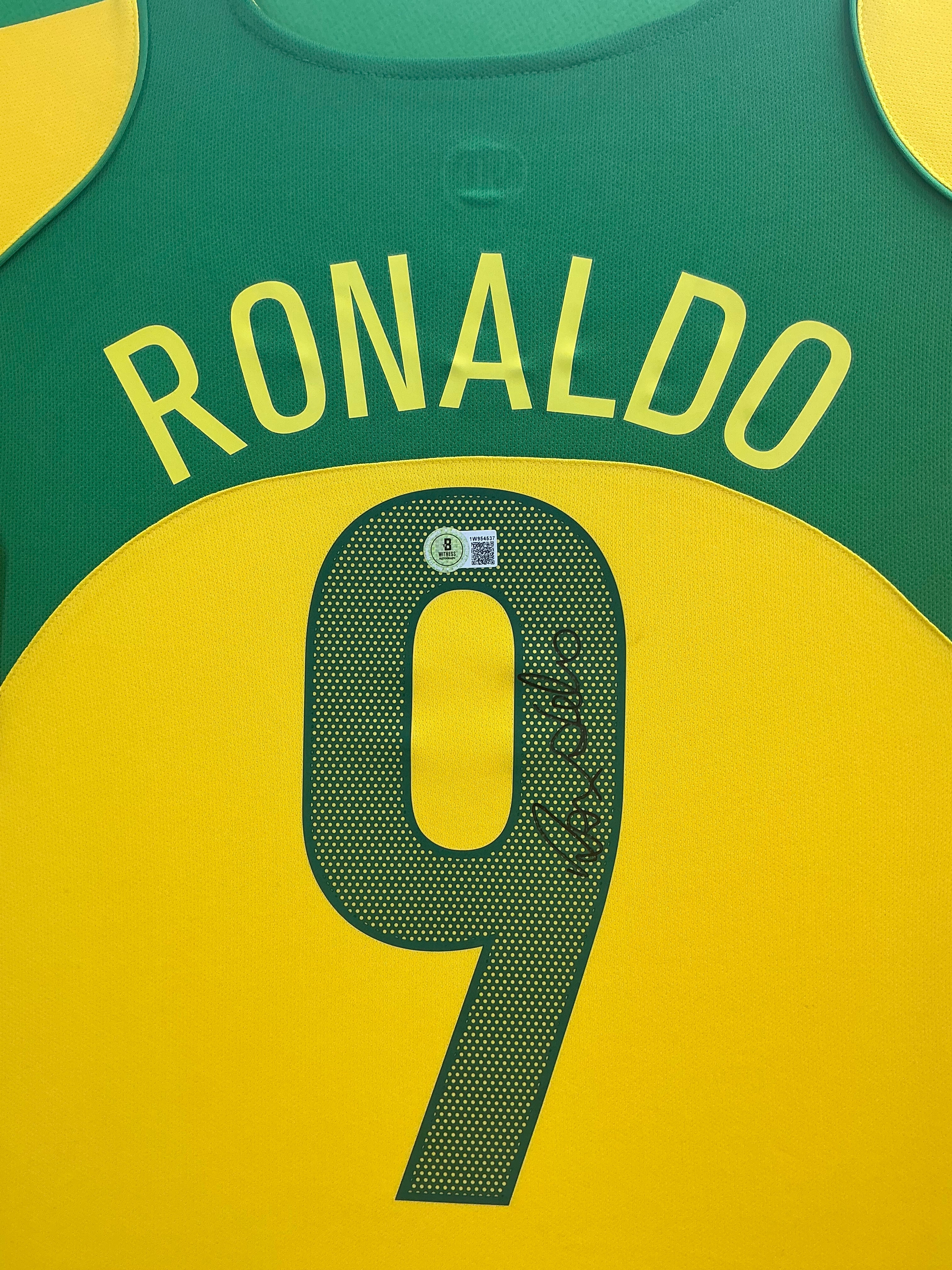 Brazil Ronaldo Nazario Signed Jersey Framed