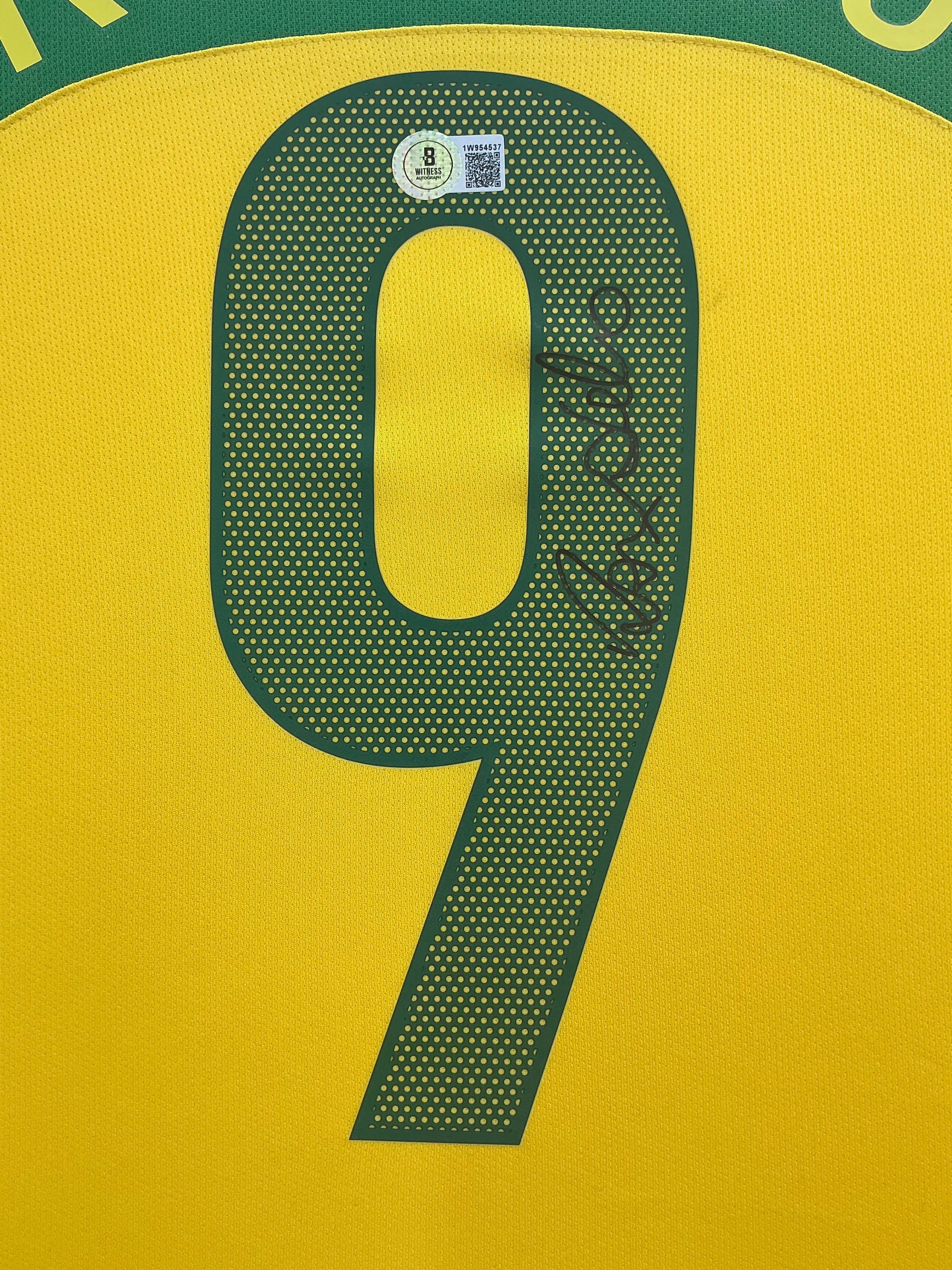 Brazil Ronaldo Nazario Signed Jersey Framed