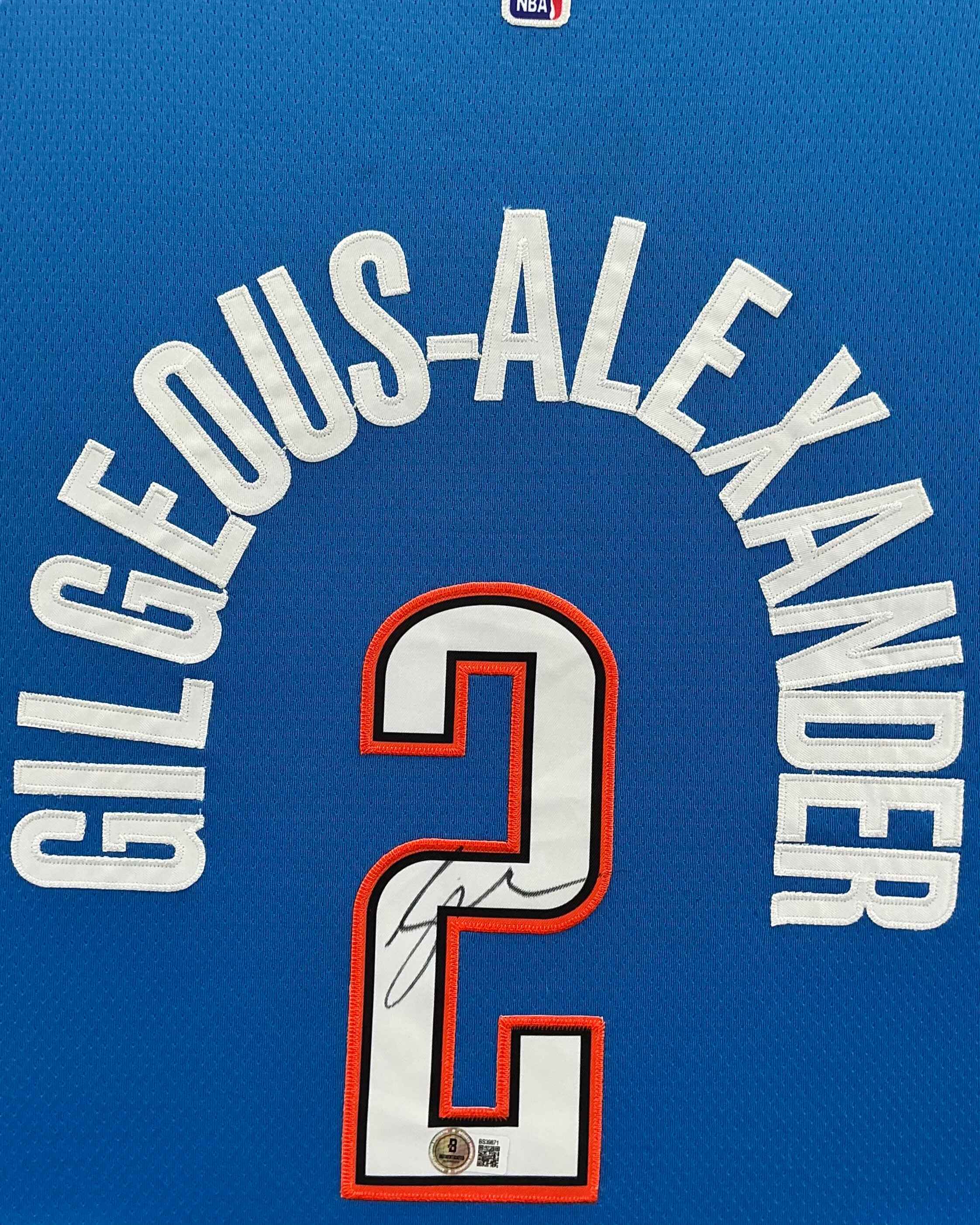 Oklahoma City Thunder Shai Gilgeous-Alexander Signed Jersey Framed