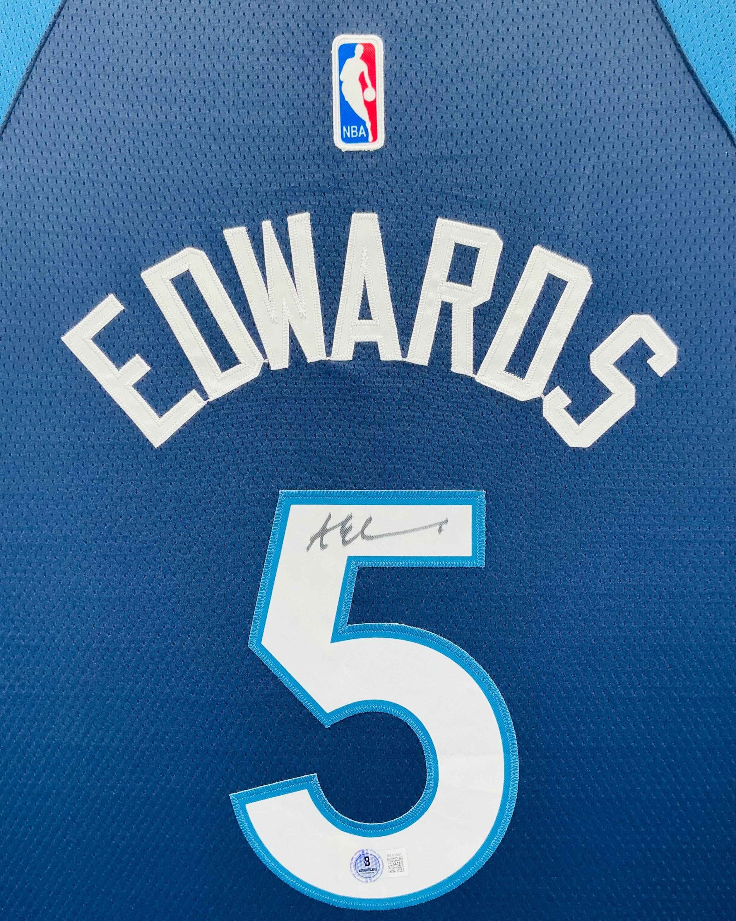 Minnesota Timberwolves Anthony Edwards Signed Jersey Framed