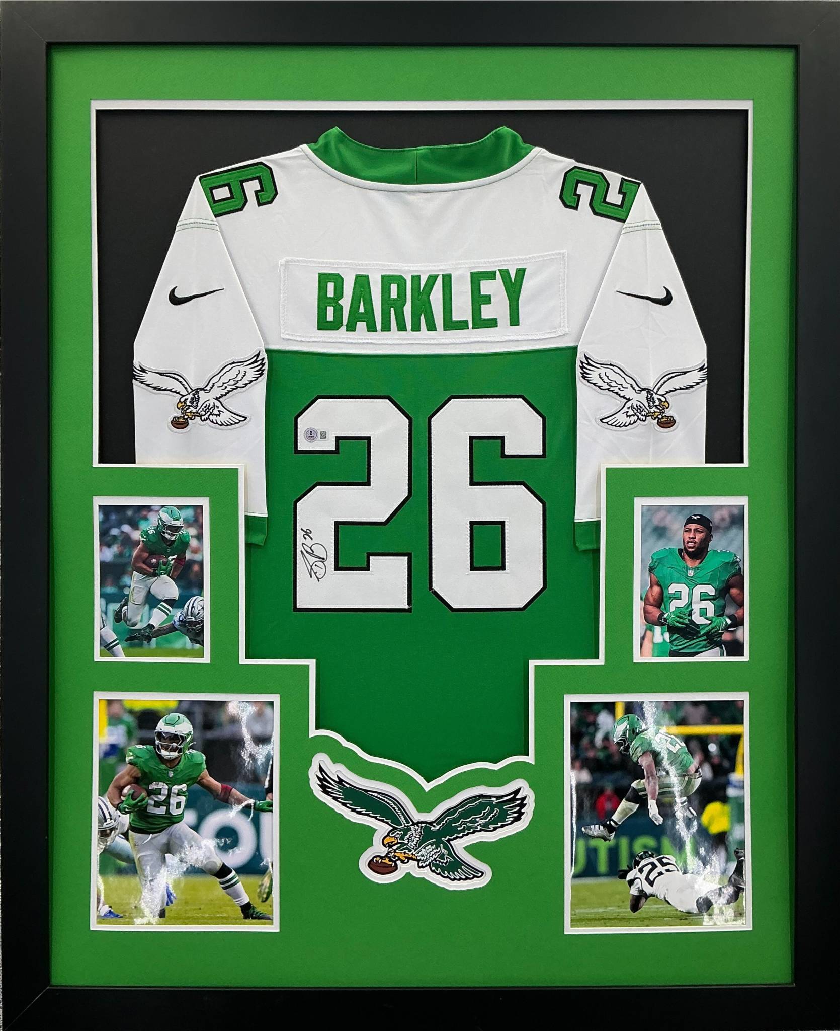 Philadelphia Eagles Saquon Barkley Signed Jersey Framed