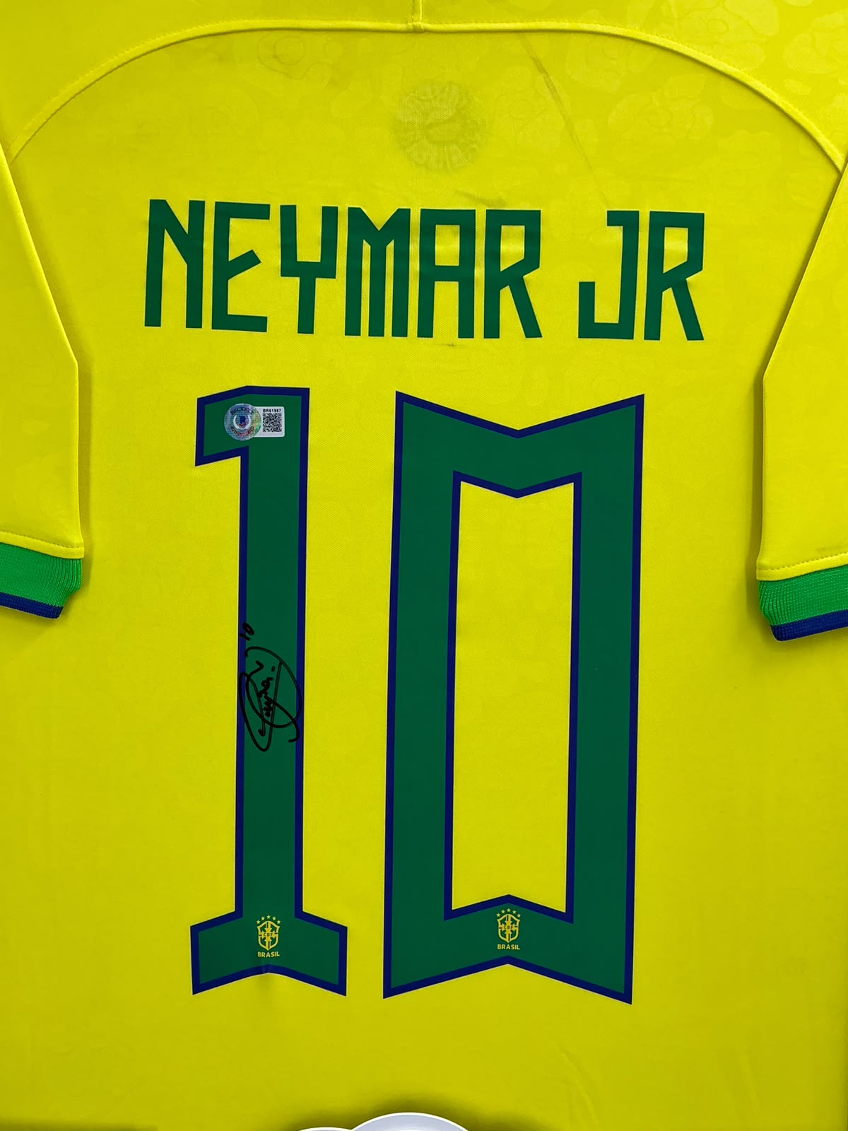 2022 World Cup Brazil Neymar Jr Signed Jersey Framed