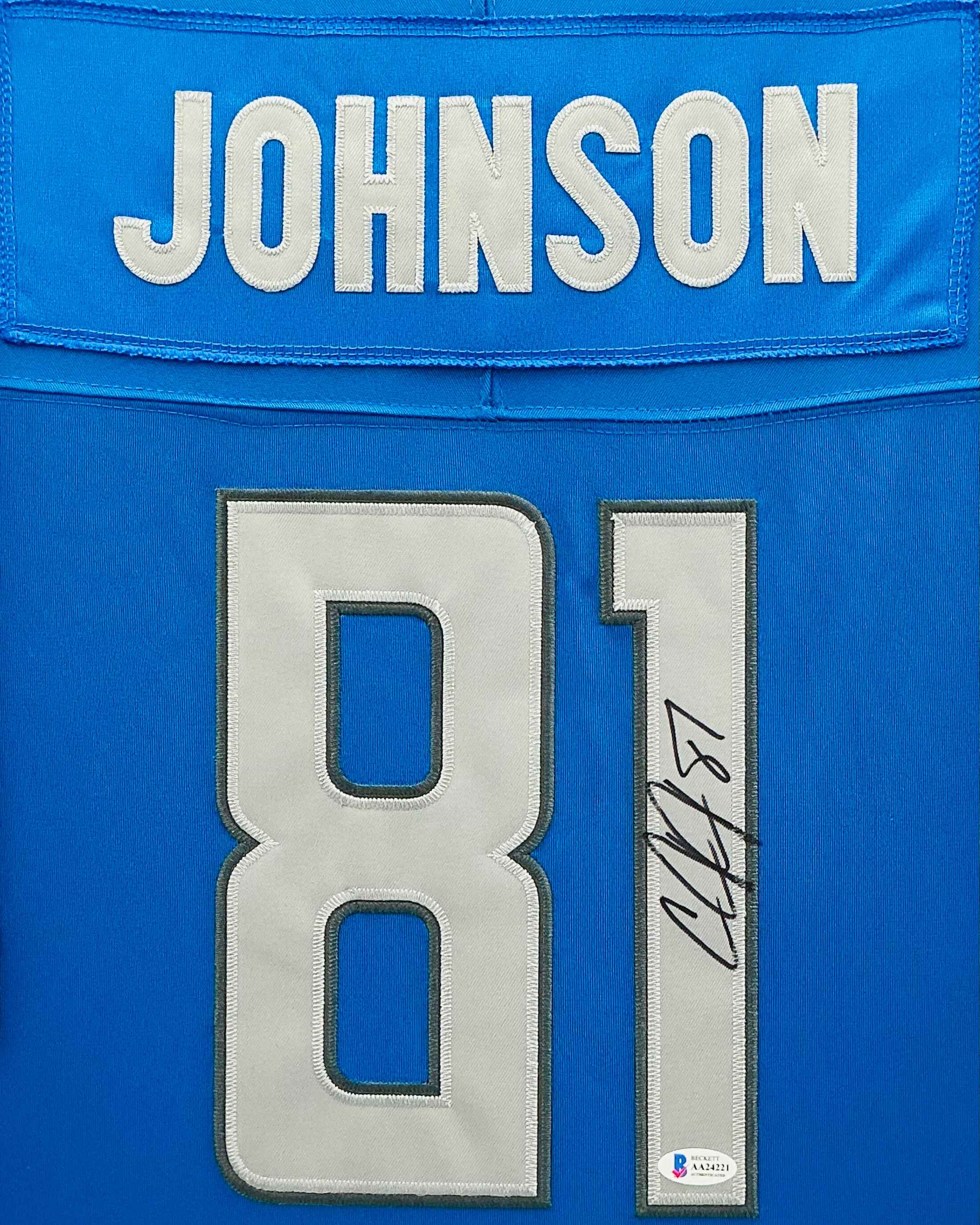 Detroit Lions Calvin Johnson Signed Jersey Framed