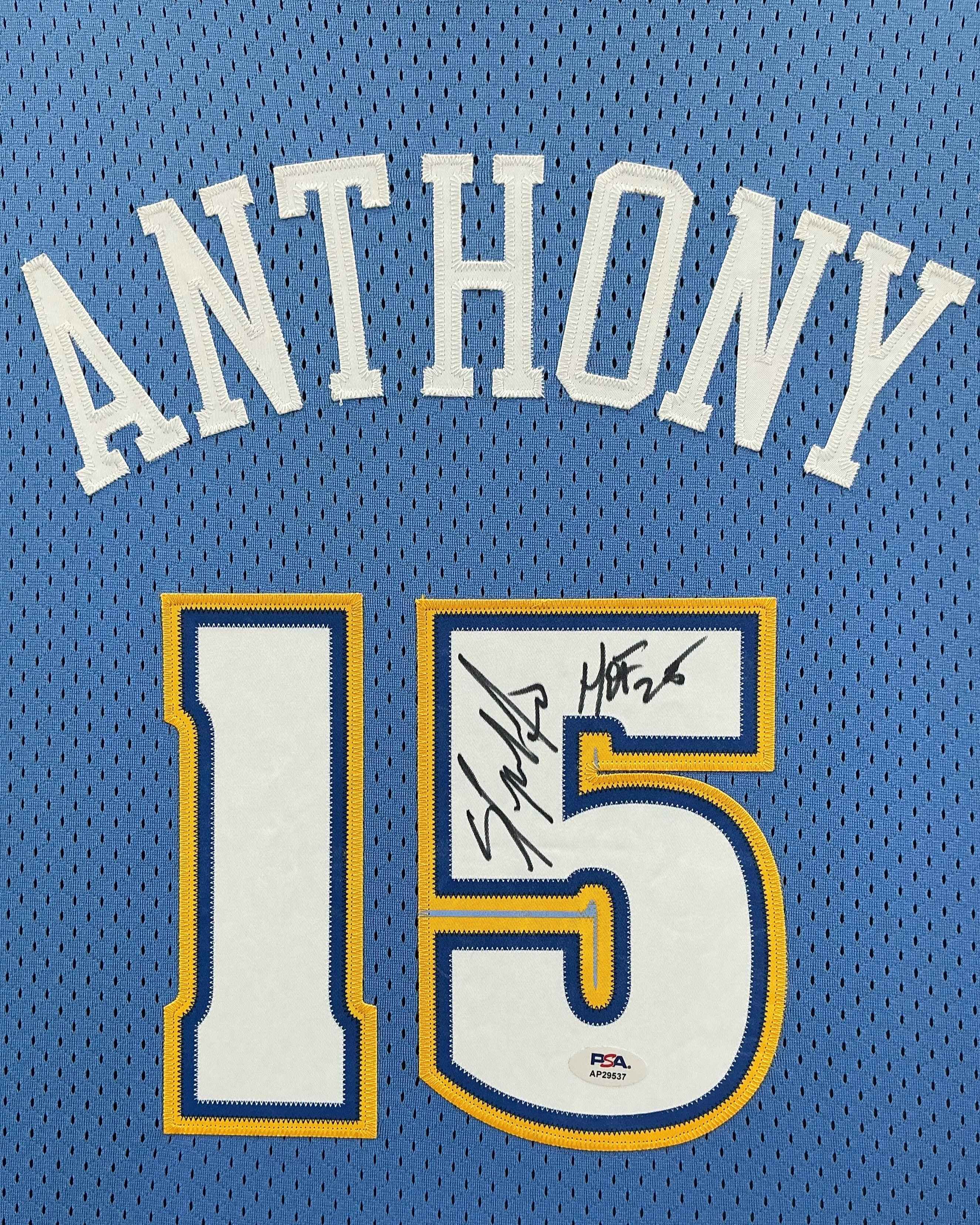 Denver Nuggets Carmelo Anthony Signed Jersey Framed