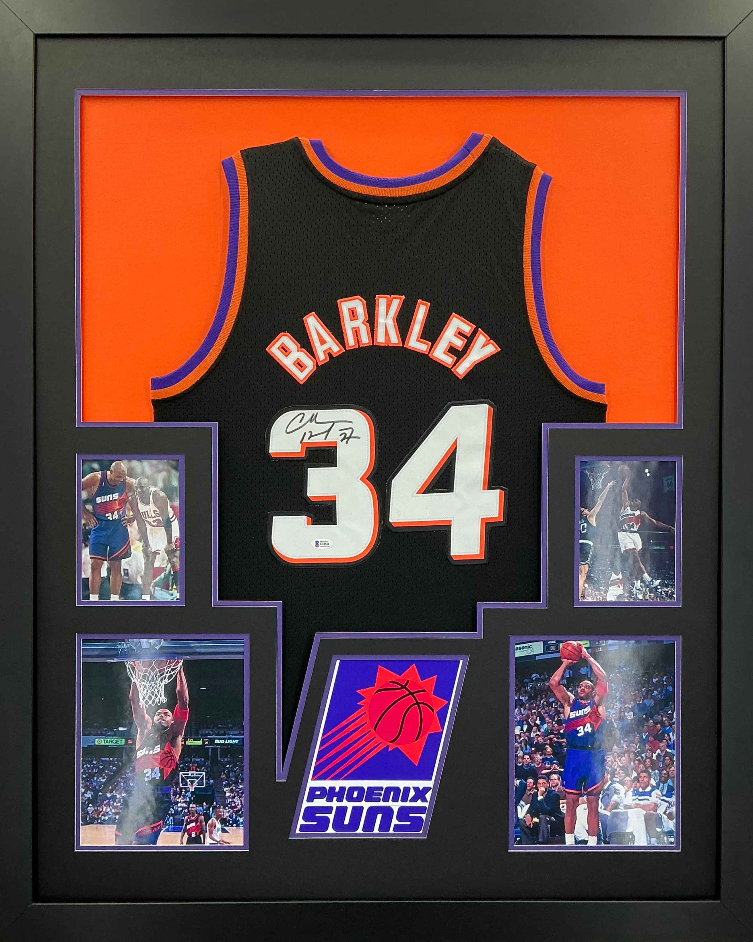 Phoenix Suns Charles Barkley Signed Jersey Framed