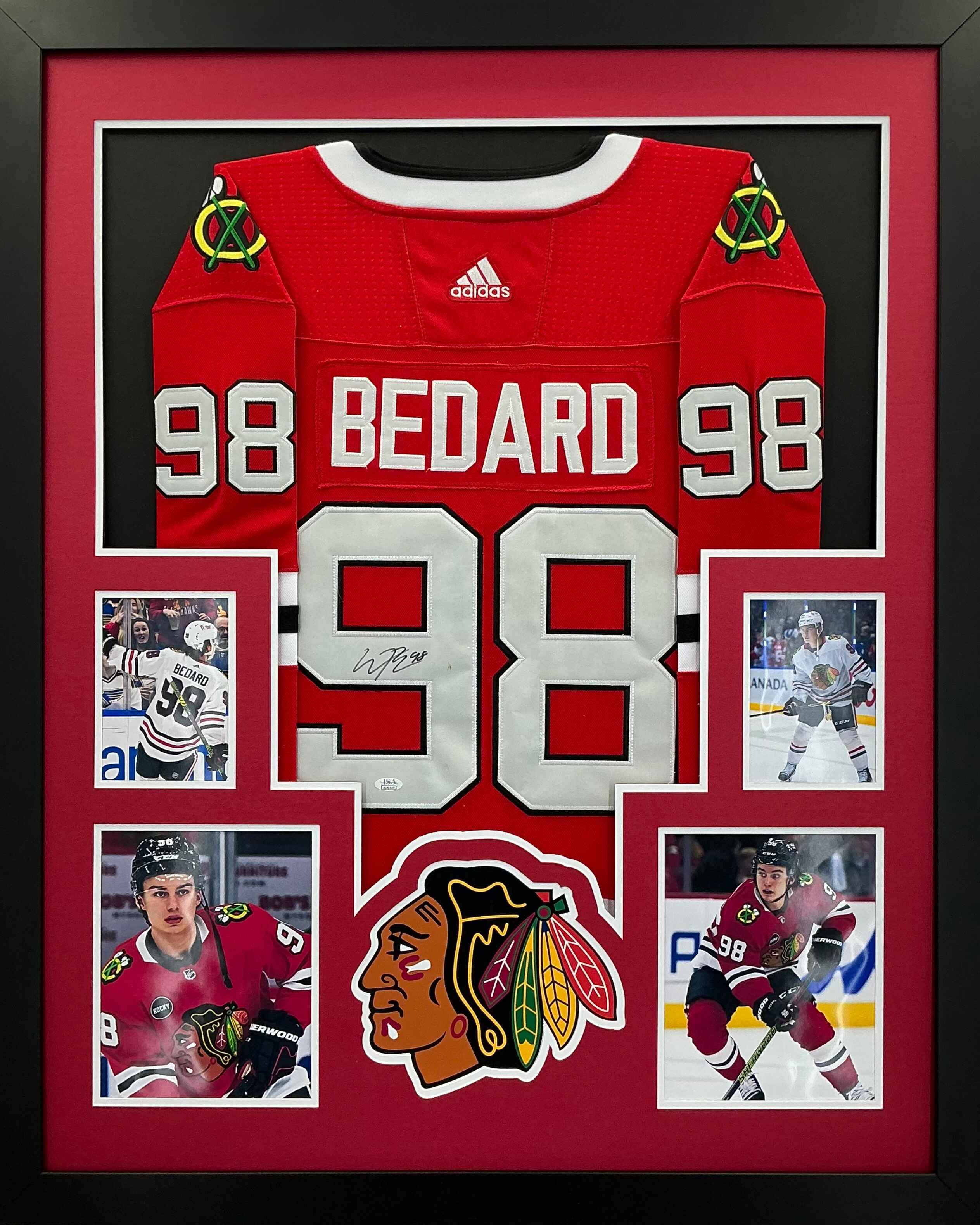 Chicago Blackhawks Connor Bedard Signed Jersey Framed