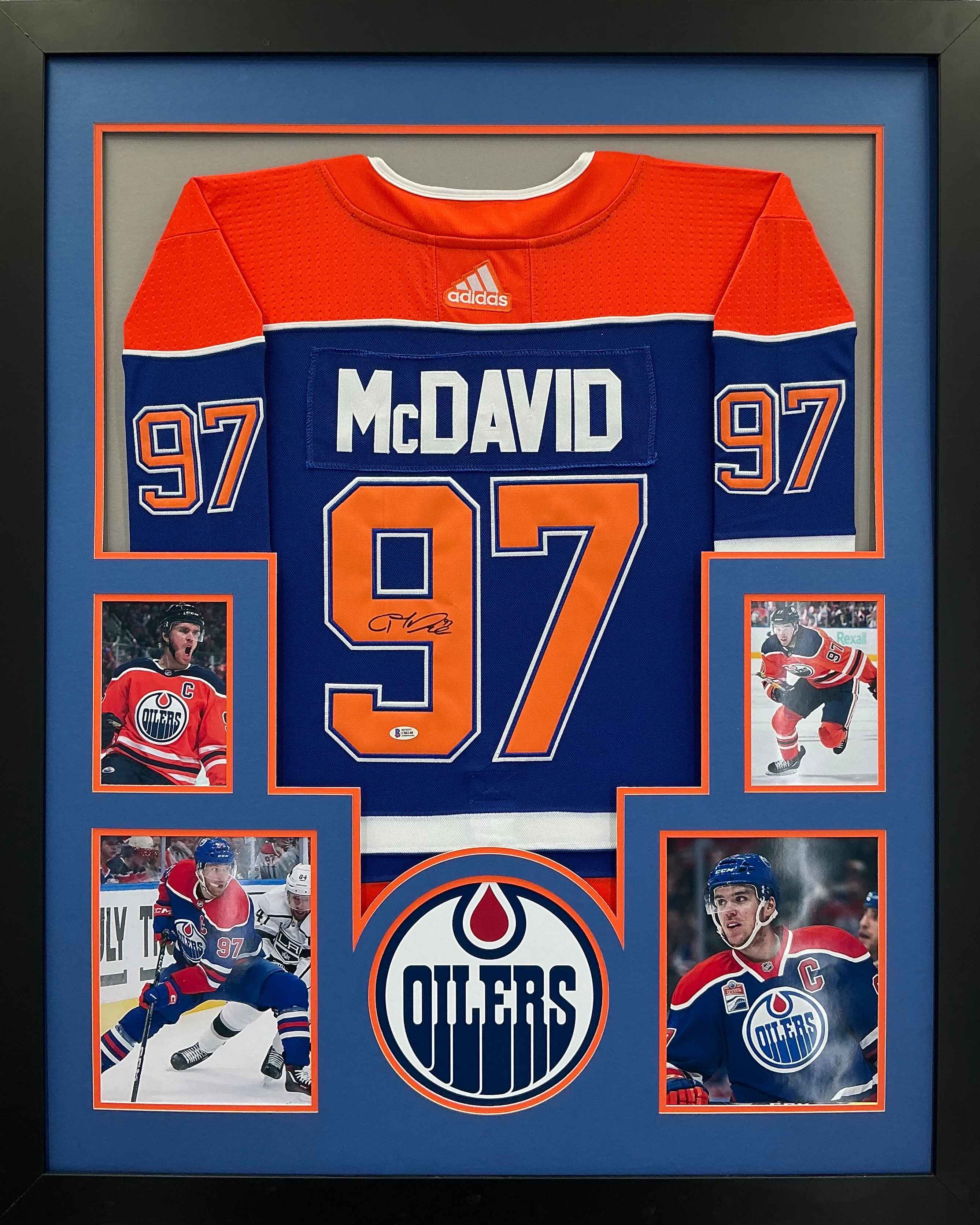 Edmonton Oilers Connor McDavid Signed Jersey Framed