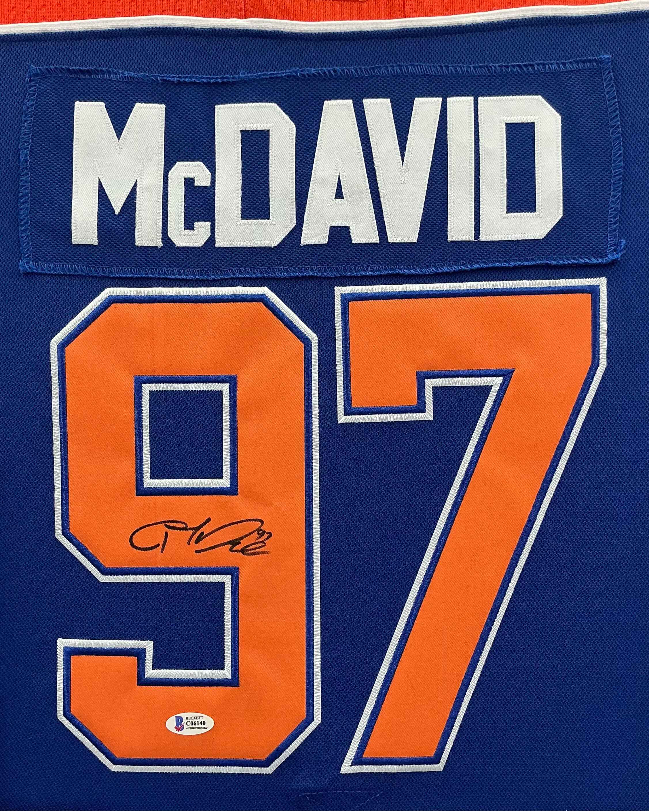 Edmonton Oilers Connor McDavid Signed Jersey Framed