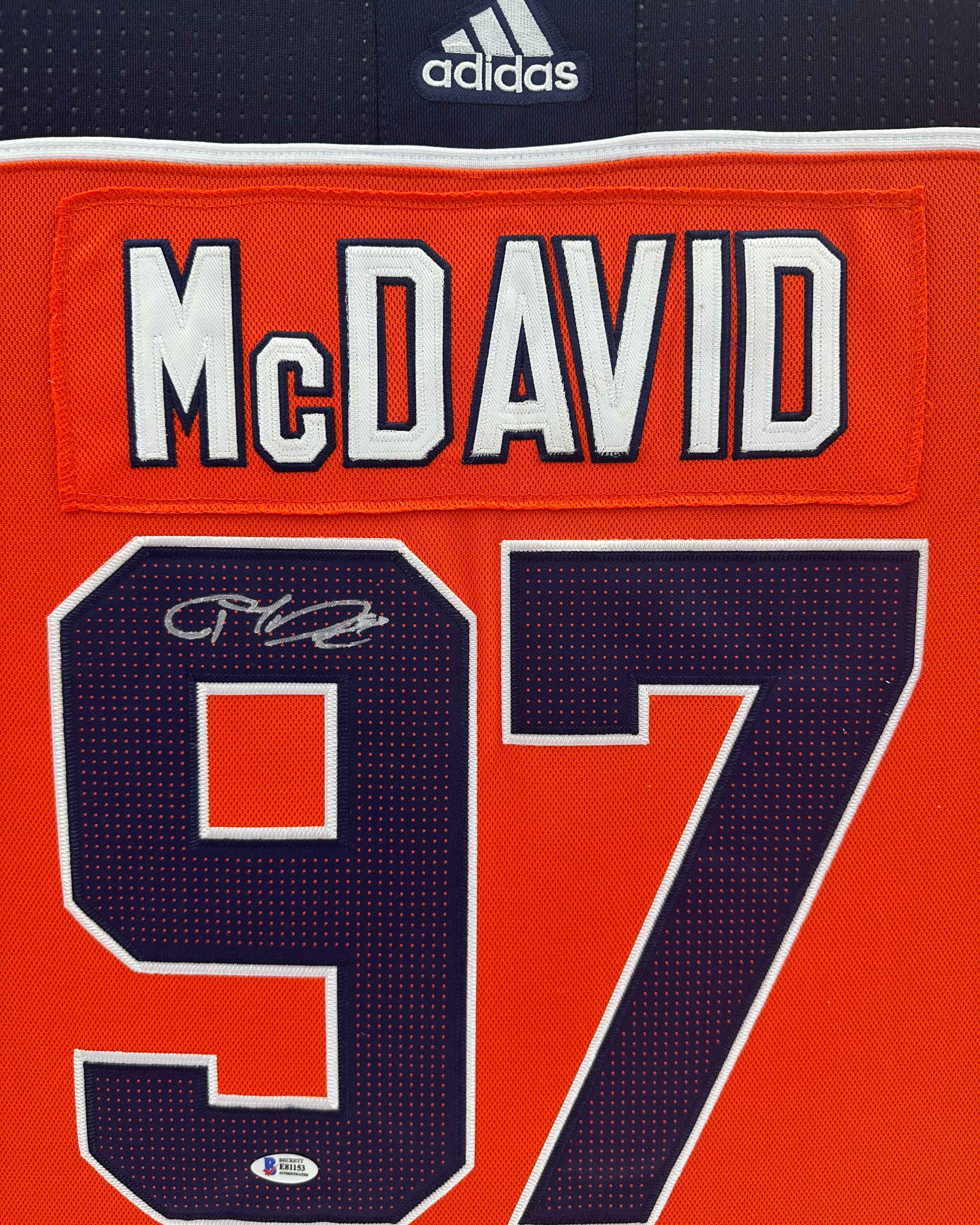 Edmonton Oilers Connor McDavid Signed Jersey Framed